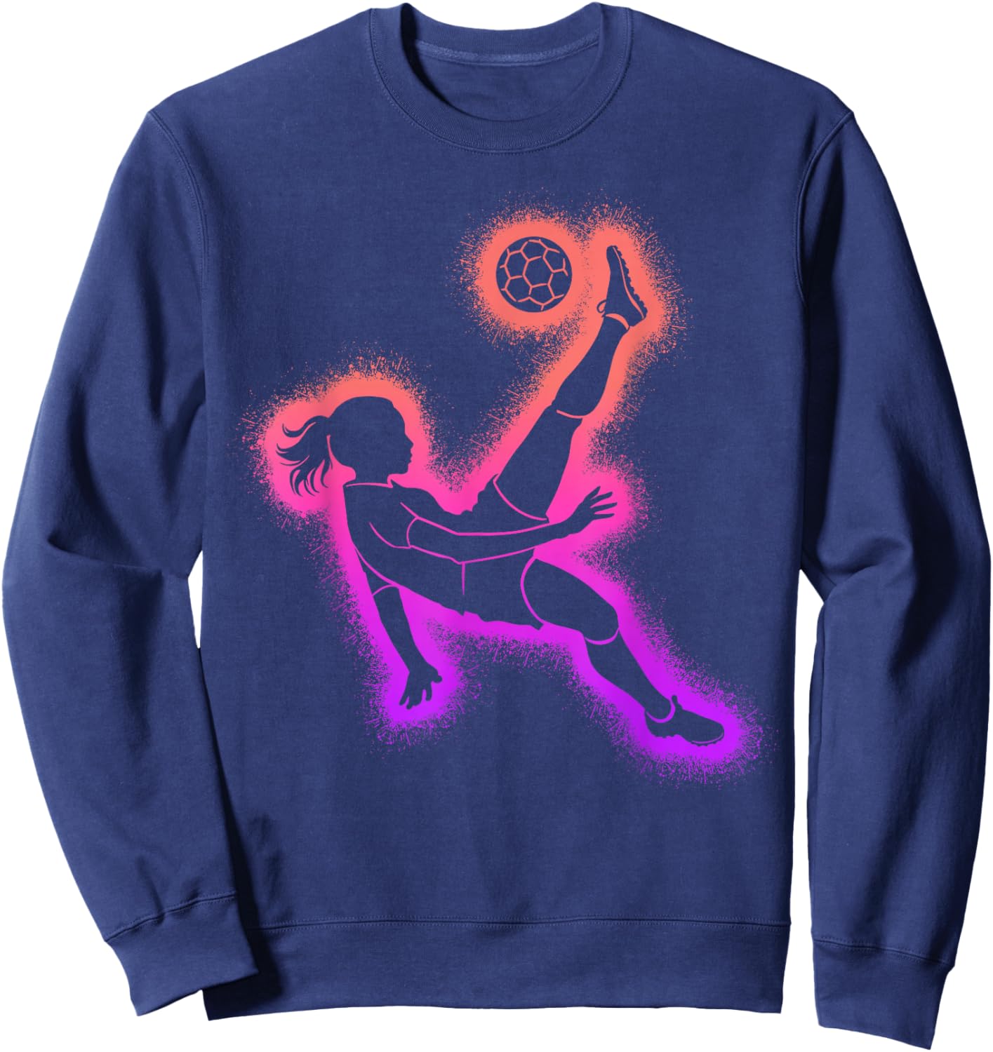 Soccer Player Girl Kids Women Soccer Girls Sweatshirt - Sweatshirt | Navy