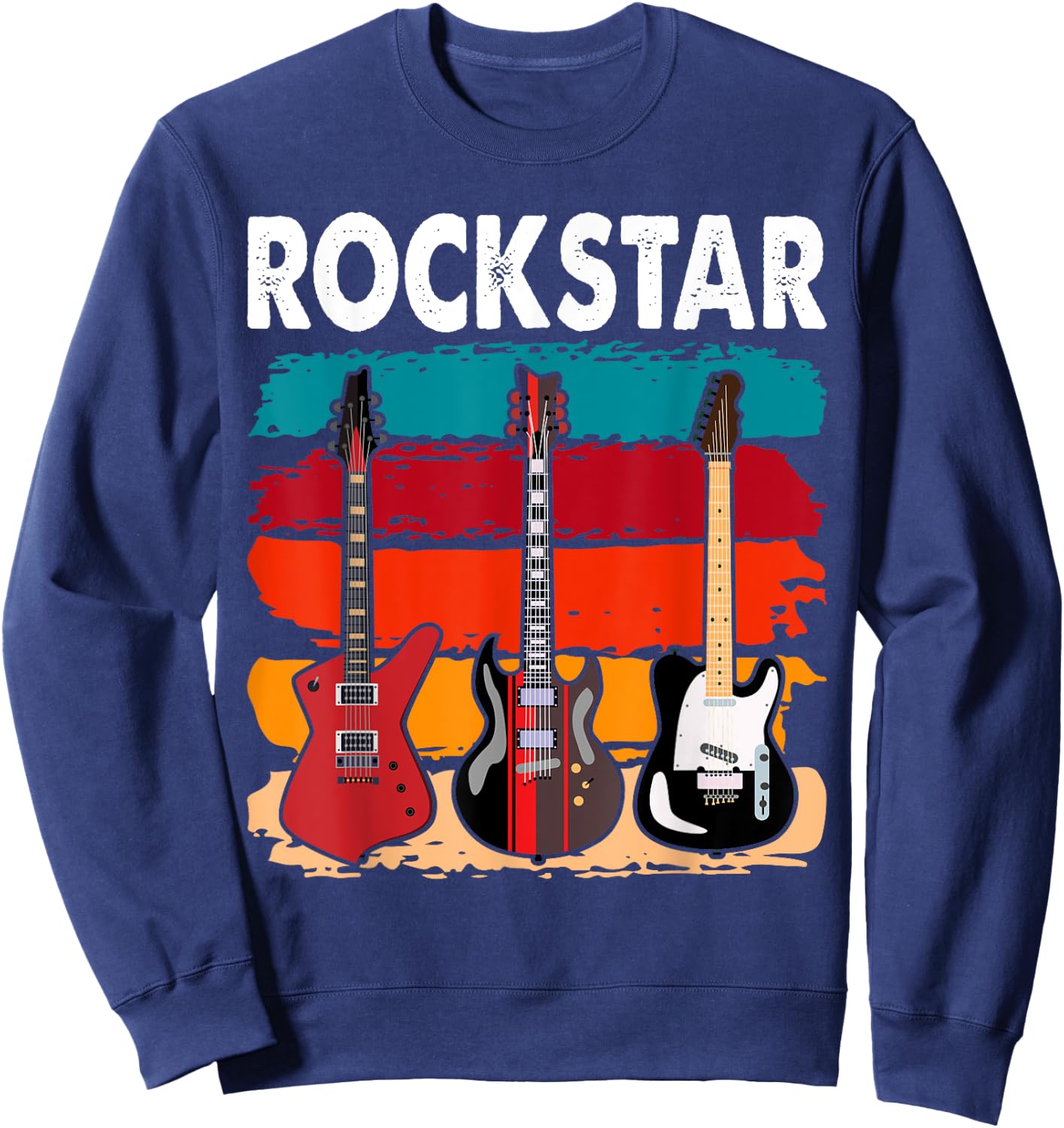 Rockstar Kids Vintage Guitar Sweatshirt - Sweatshirt | Navy