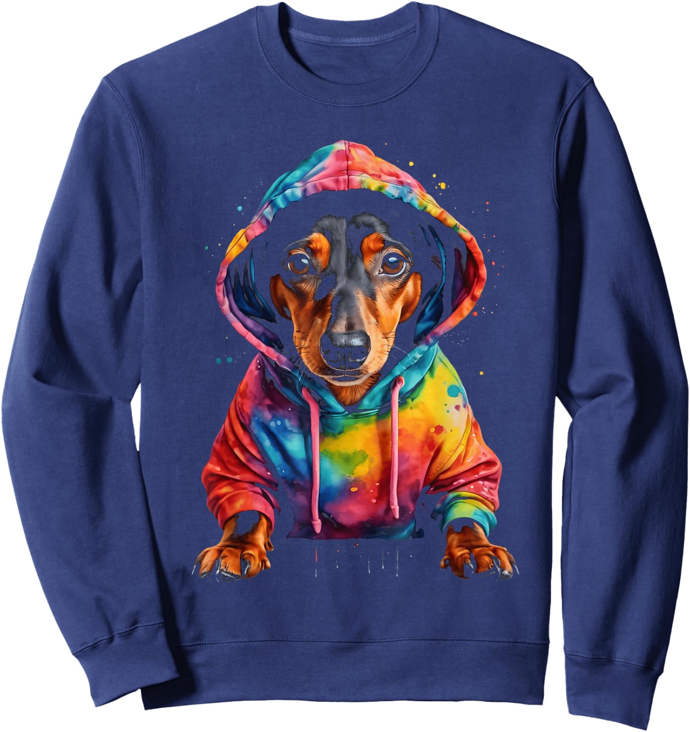 Dachshund Weenie Wiener Weiner Dog Funny Art Graphic Men Women Kids Sweatshirt - Sweatshirt | Navy