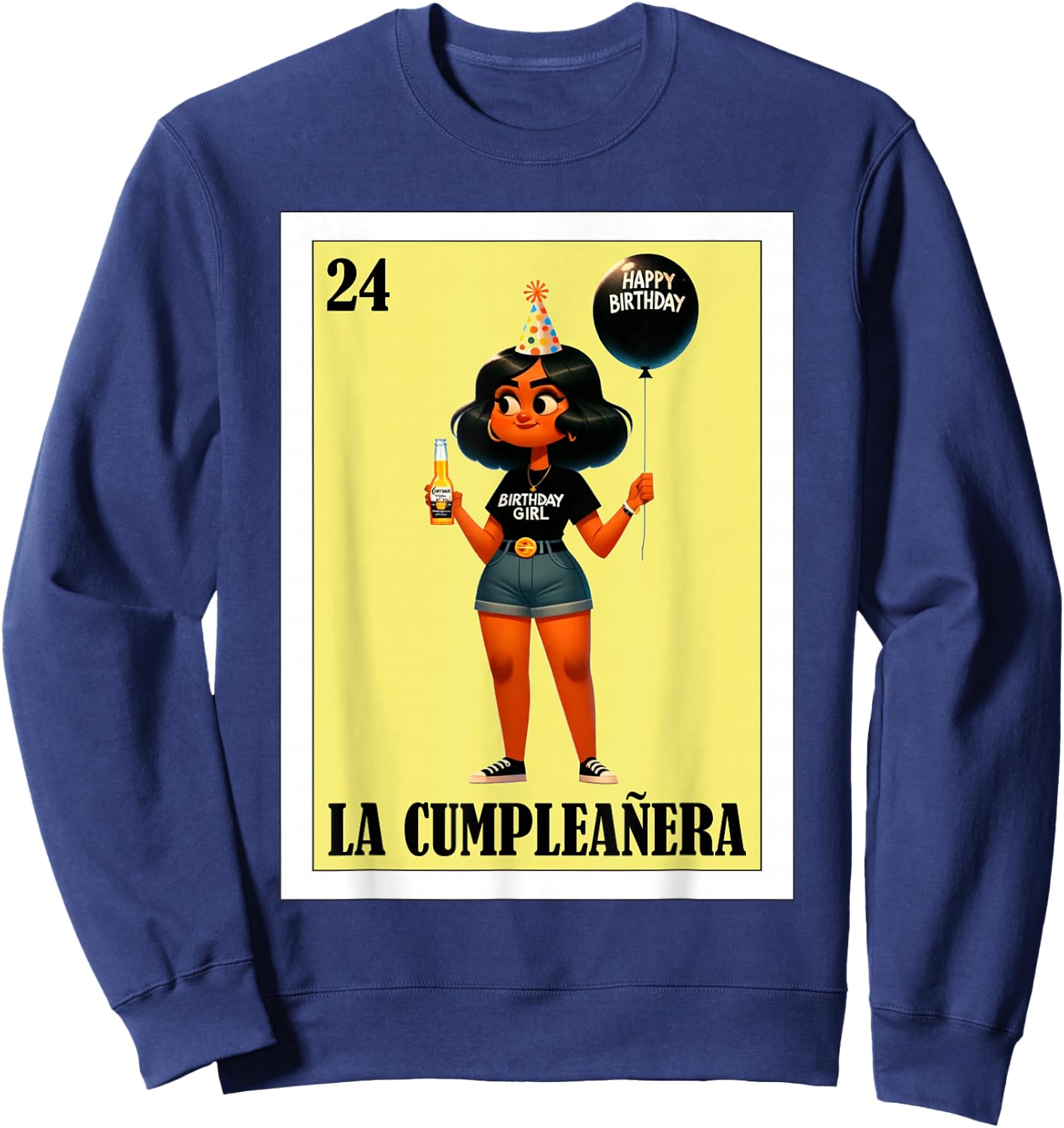 Funny Mexican Birthday Girl Design - La Cumpleañera Sweatshirt - Sweatshirt | Navy