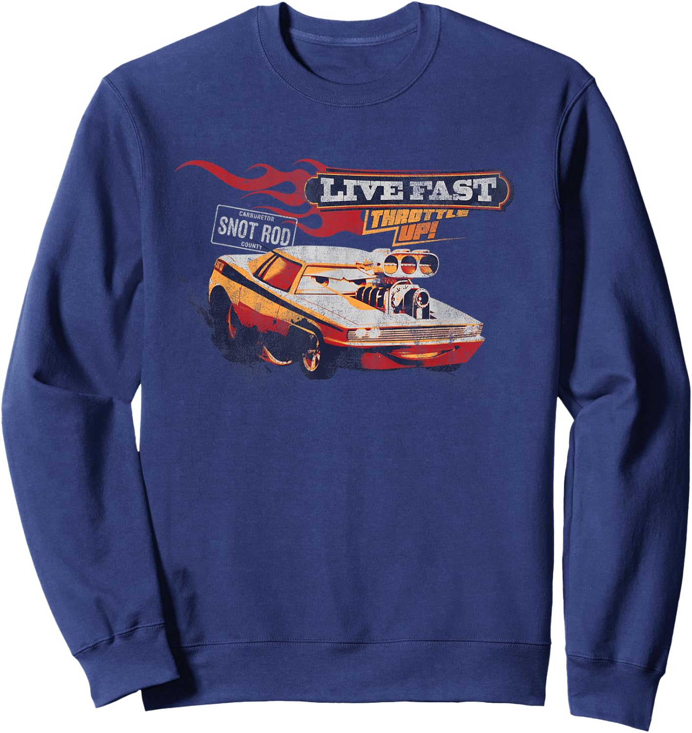 Disney and Pixar’s Cars Snot Rod Live Fast Vintage Sweatshirt - Sweatshirt | Navy