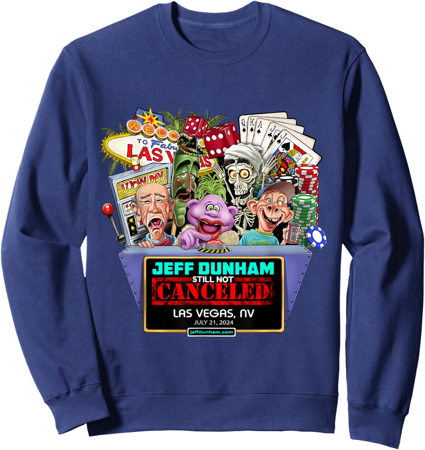 Jeff Dunham Las Vegas, NV (2024) Sweatshirt - Sweatshirt | Navy