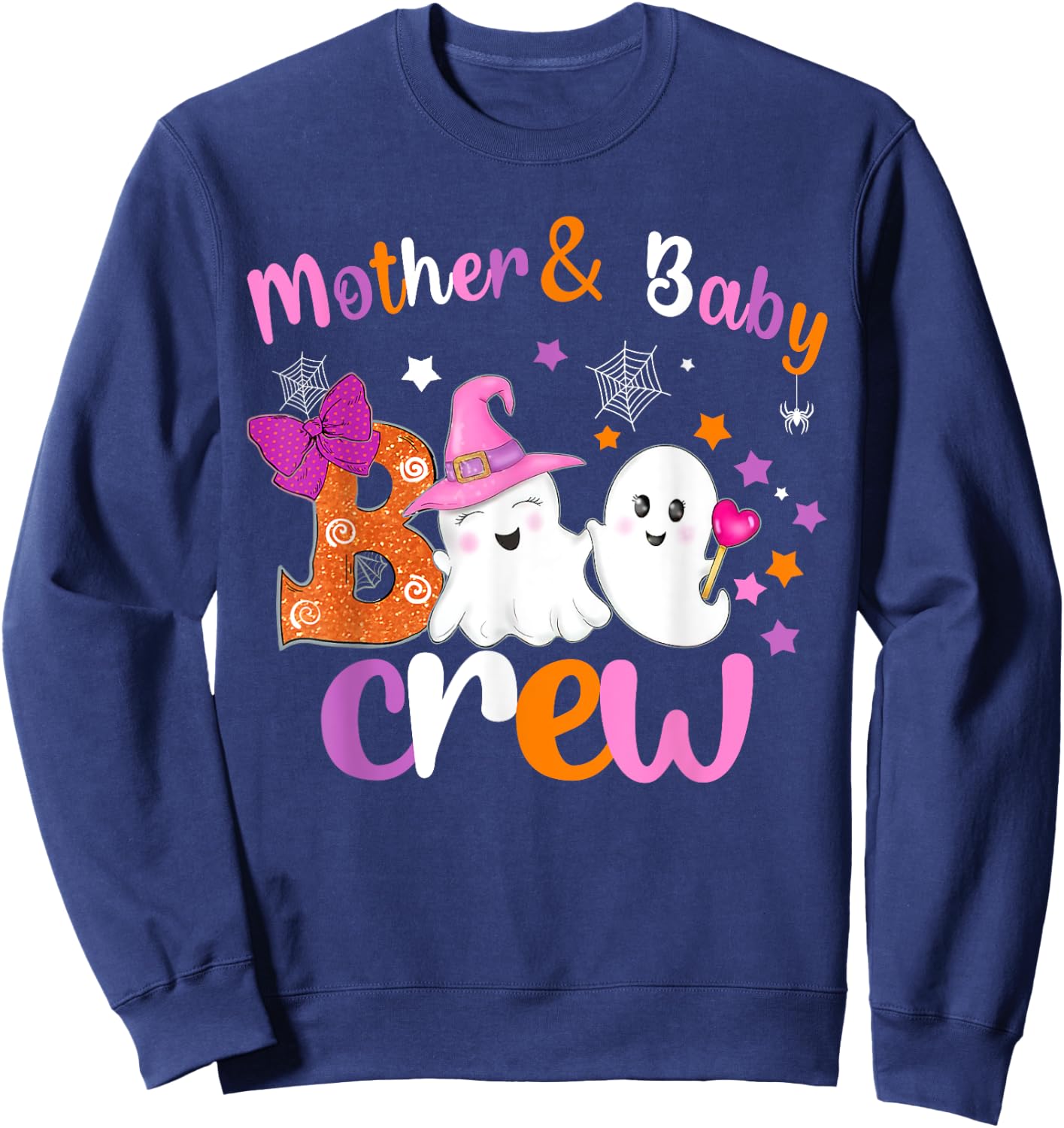 Mother & baby Boo Crew Halloween matching shirts Halloween Sweatshirt - Sweatshirt | Navy