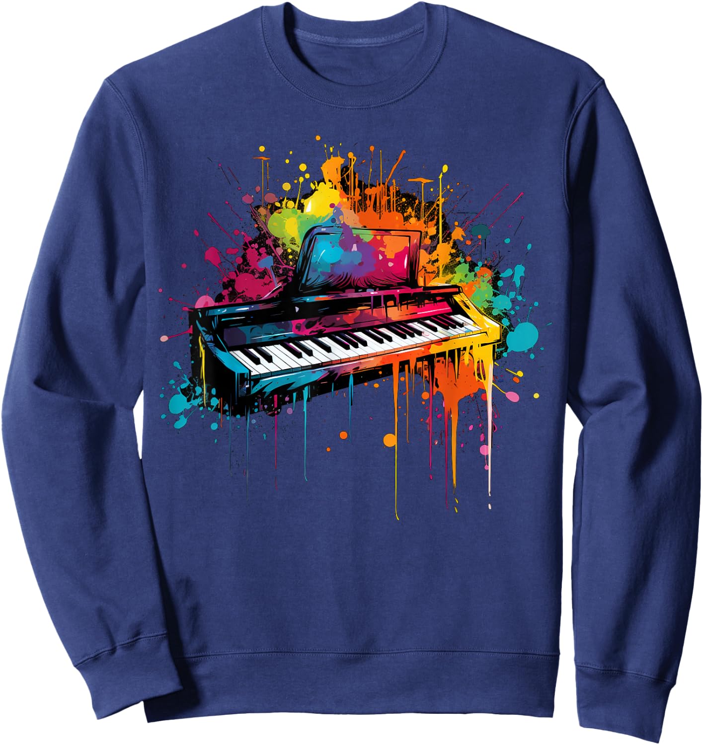 Keyboard instrument on colorful painted Keyboard Sweatshirt - Sweatshirt | Navy