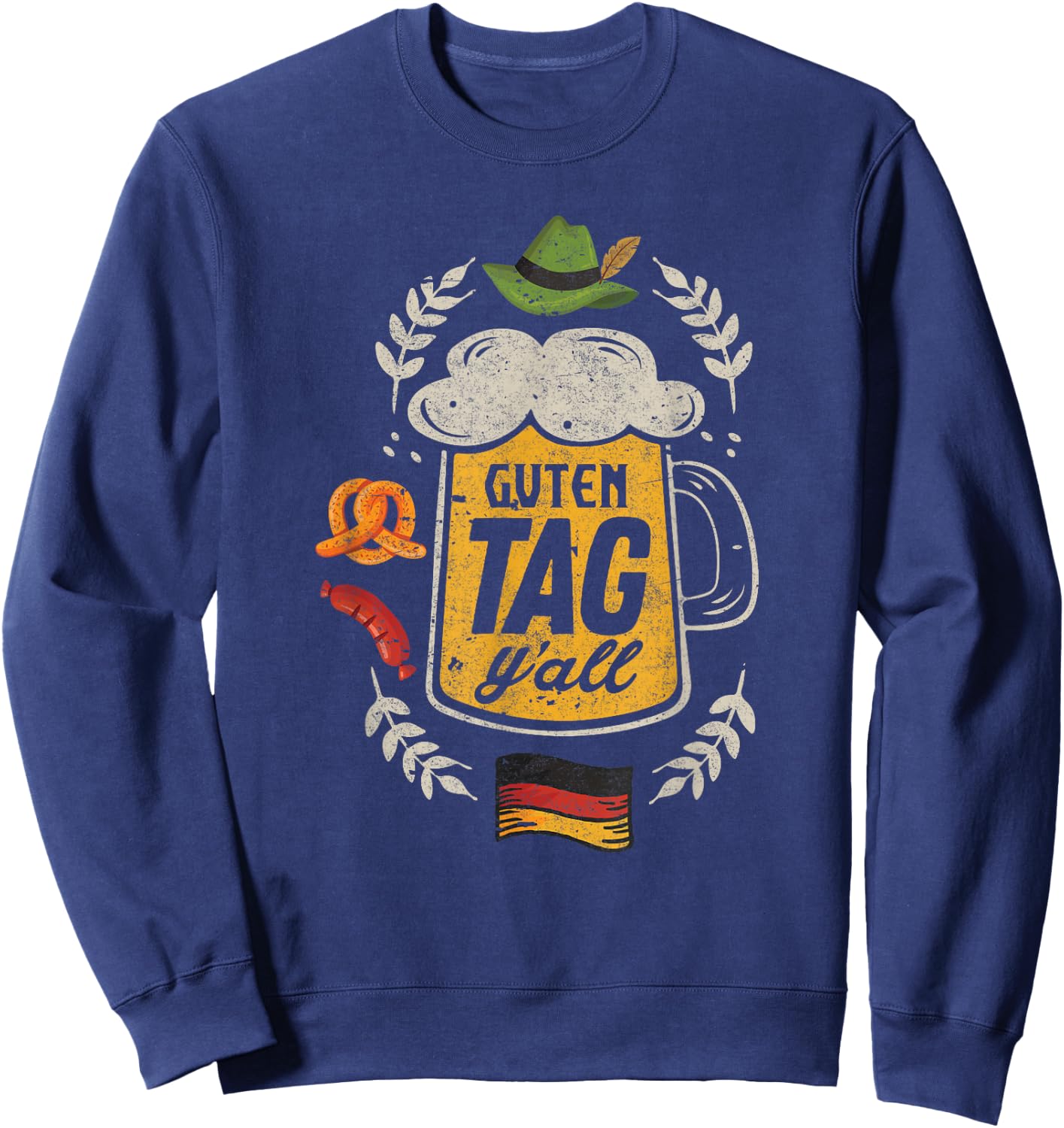 Guten Tag Y'all German Shirt Oktoberfest Beer Men Women Sweatshirt - Sweatshirt | Navy