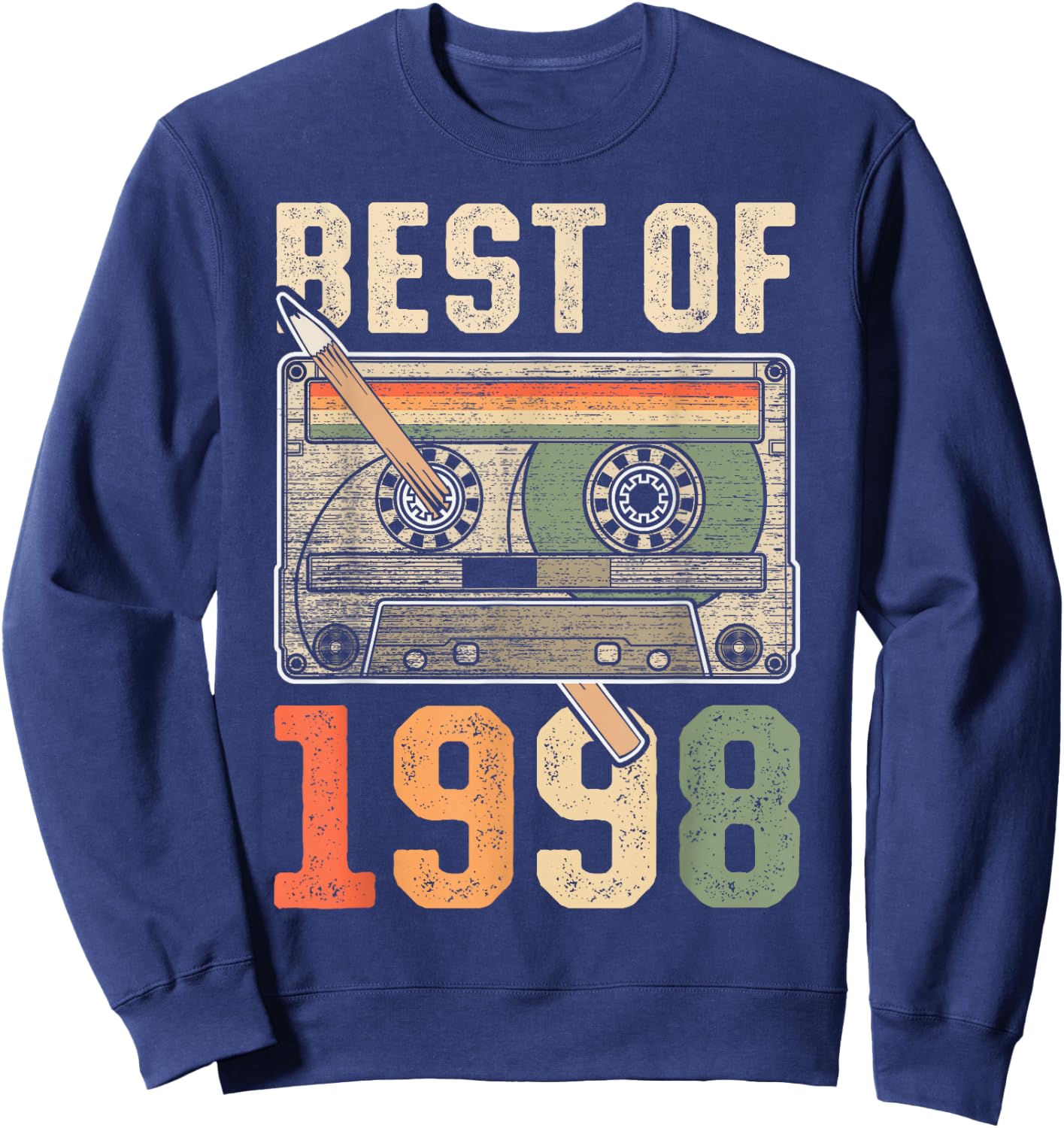 Best of 1998 Old Cassette 28th Birthday Retro Sweatshirt - Sweatshirt | Navy