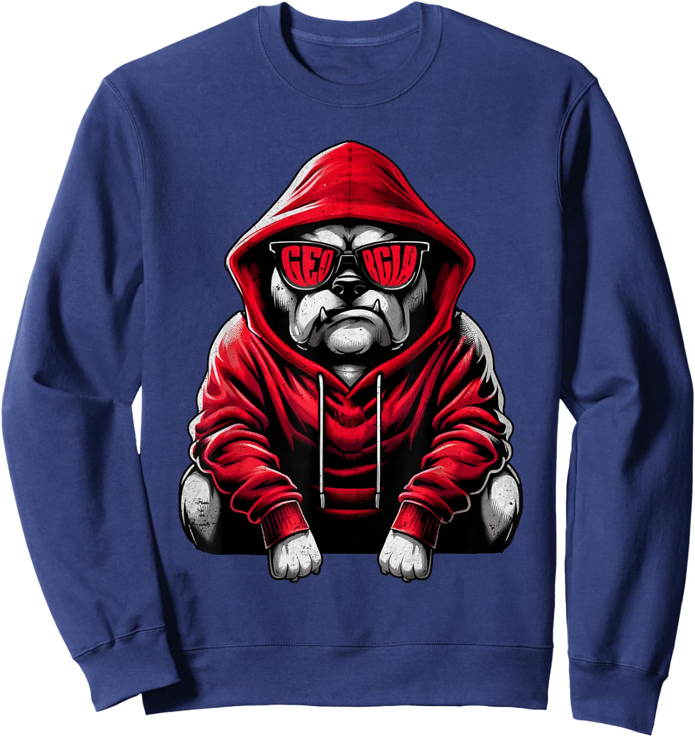 I Love Bulldog Animal Cute Dogs Vintage Bulldog Personalized Men Women Kids Sweatshirt - Sweatshirt | Navy
