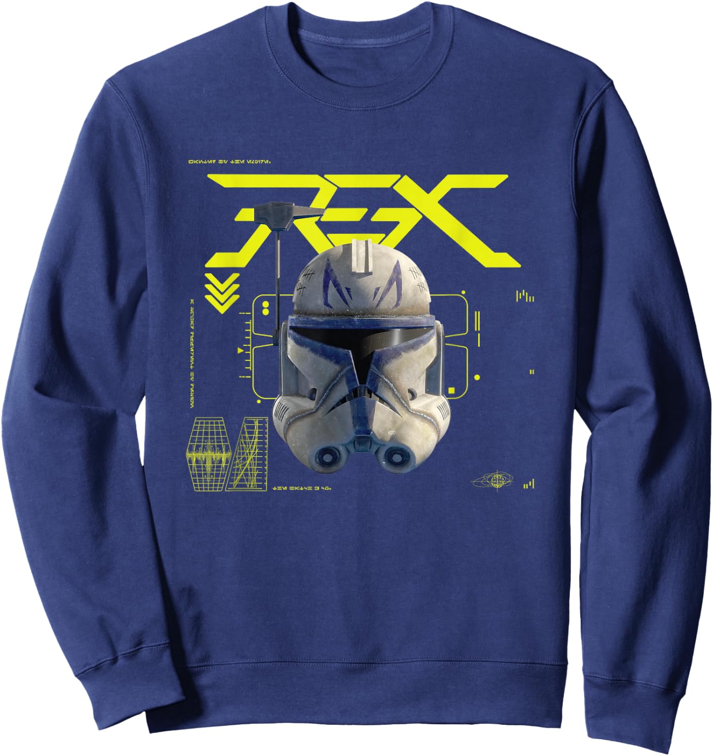 Star Wars The Bad Batch Epic Captain Rex Helmet Chest Poster Sweatshirt - Sweatshirt | Navy