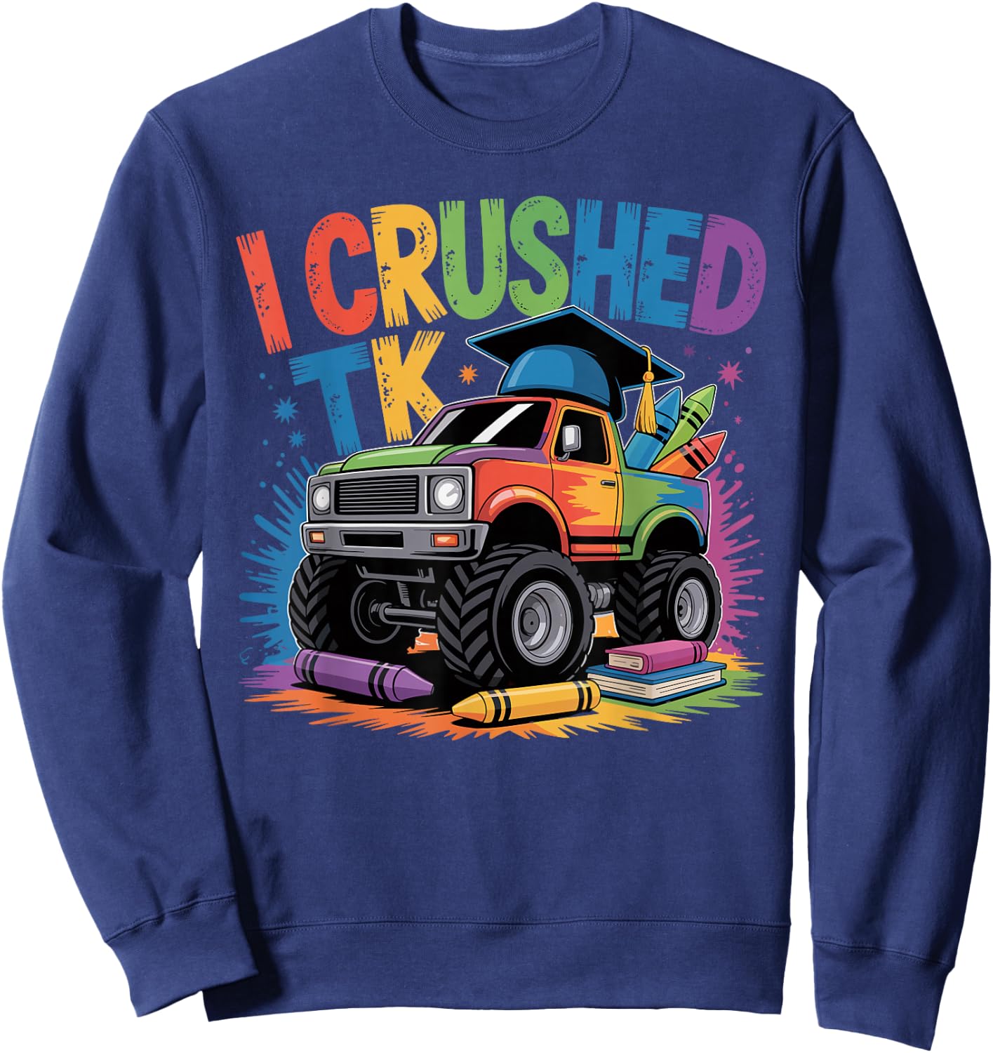 Boys Transitional Kindergarten Monster Truck TK Graduation Sweatshirt - Sweatshirt | Navy