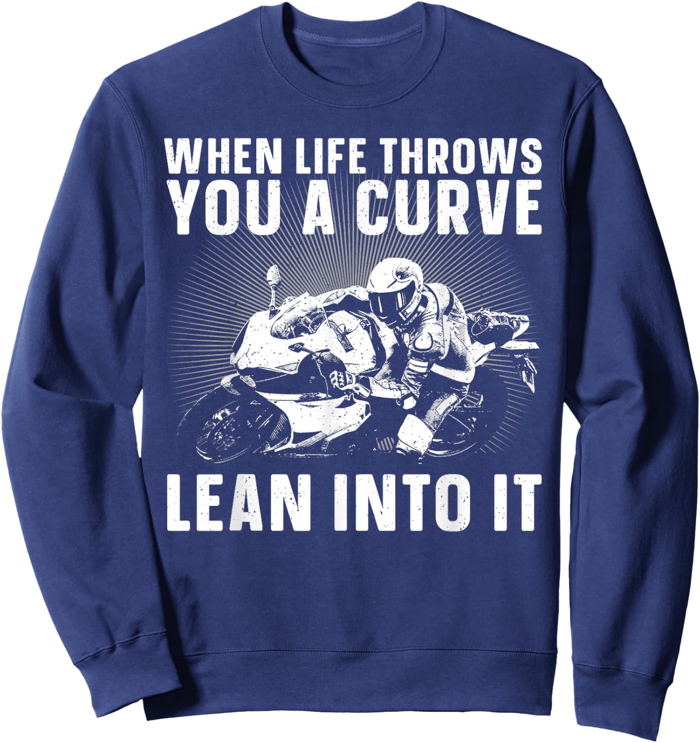 Cool Motorcycle Design Women Motor Cycle Rider Biker Sweatshirt - Sweatshirt | Navy