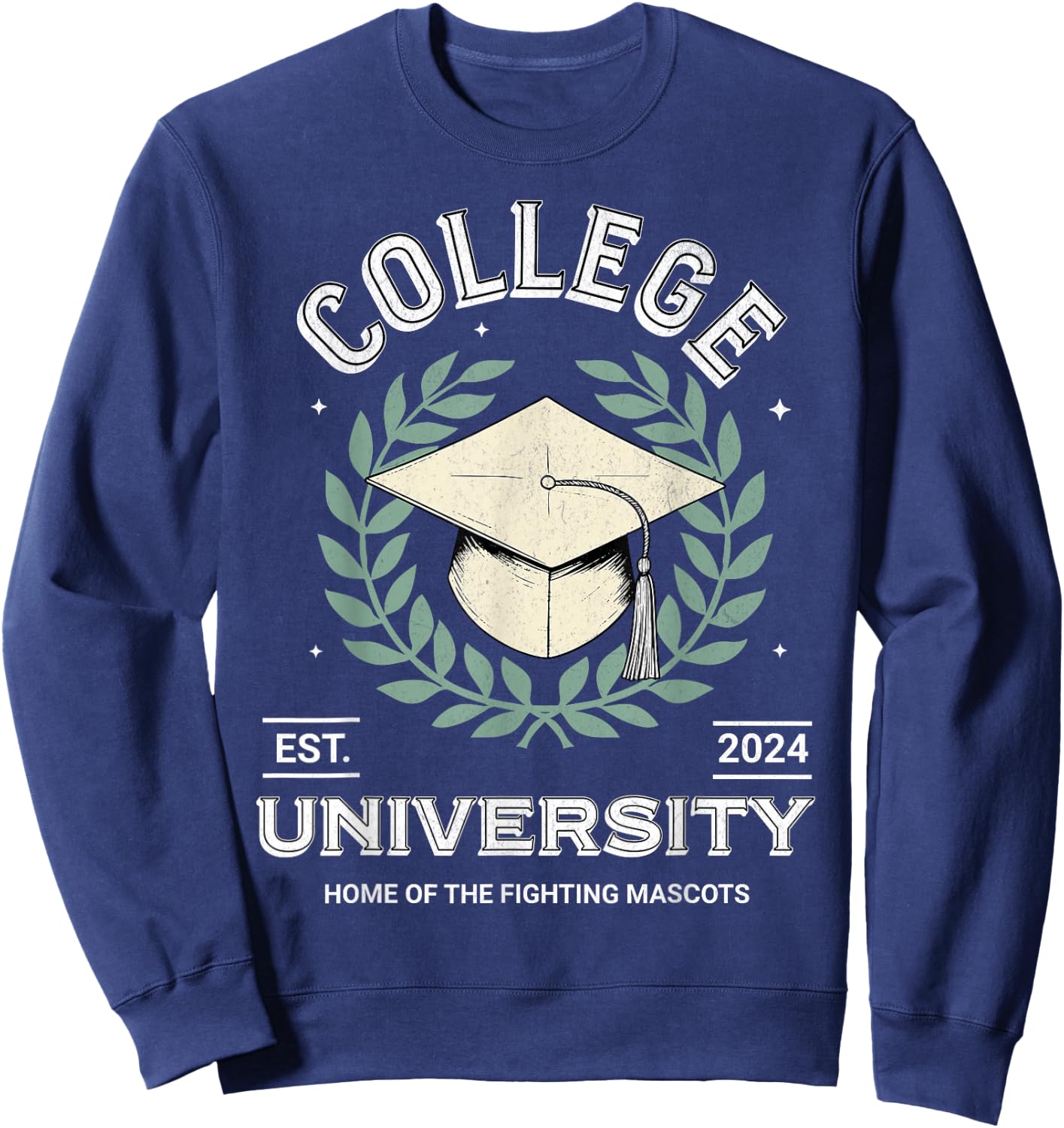 College University Retro Funny Generic Education Sweatshirt - Sweatshirt | Navy