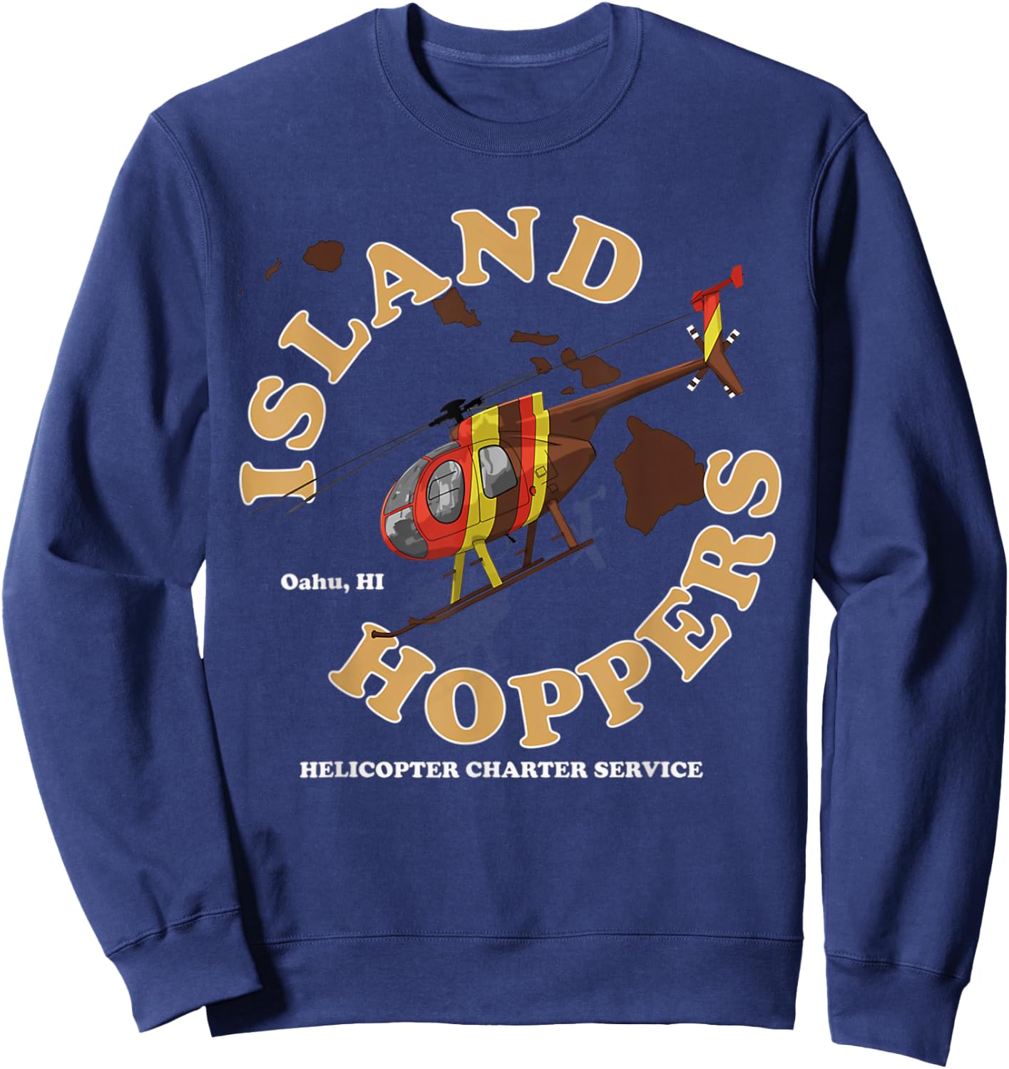 Magnum Island Helicopter Charter Service Hoppers Sweatshirt - Sweatshirt | Navy