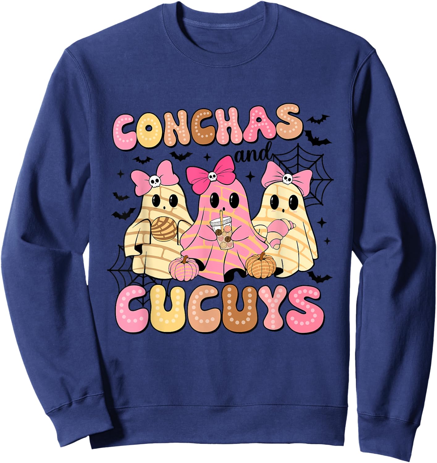 Conchas And Cucuys Spooky Season Halloween Sweatshirt - Sweatshirt | Navy