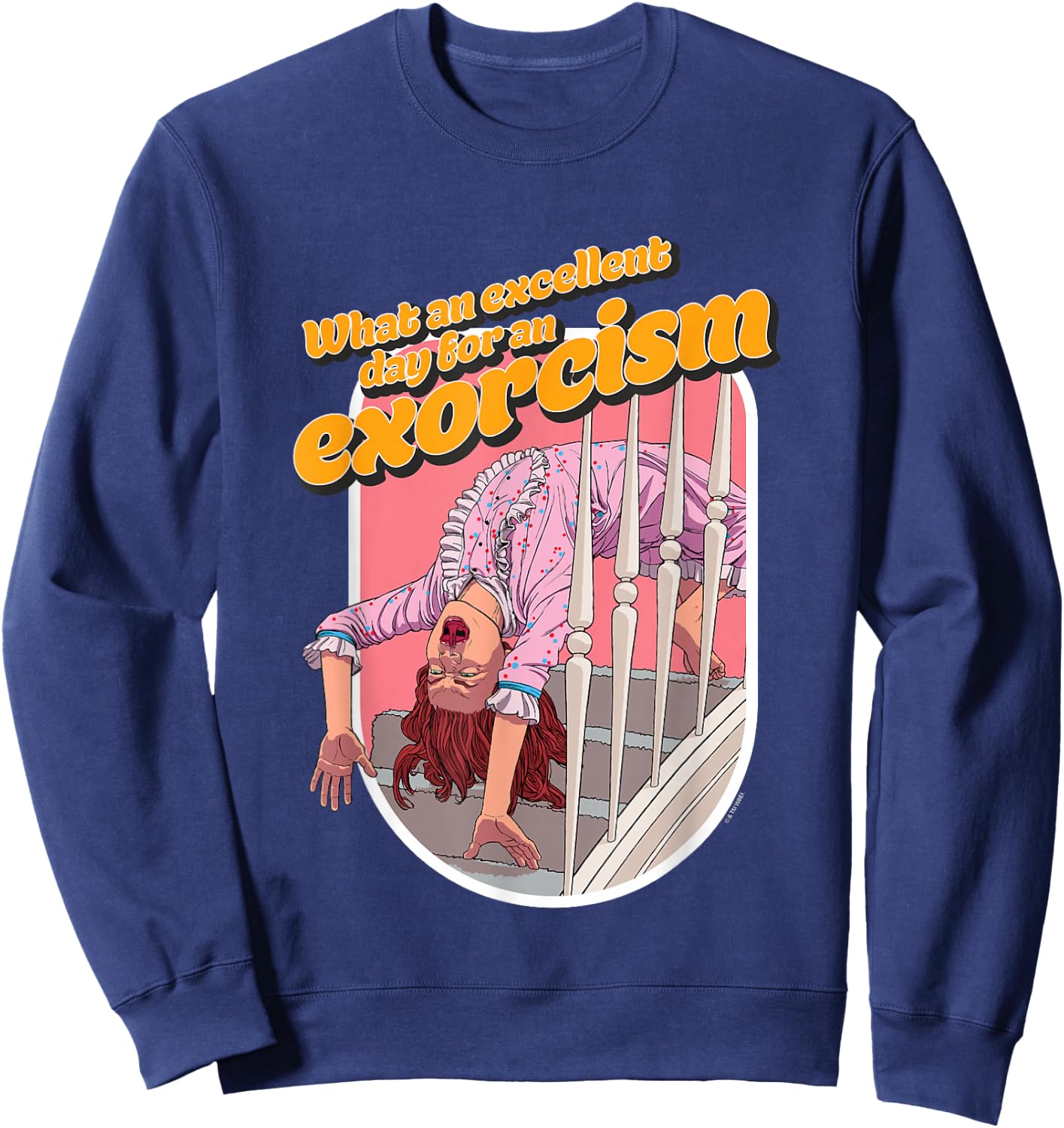 The Exorcist What An Excellent Day For An Exorcism Stairs Sweatshirt - Sweatshirt | Navy