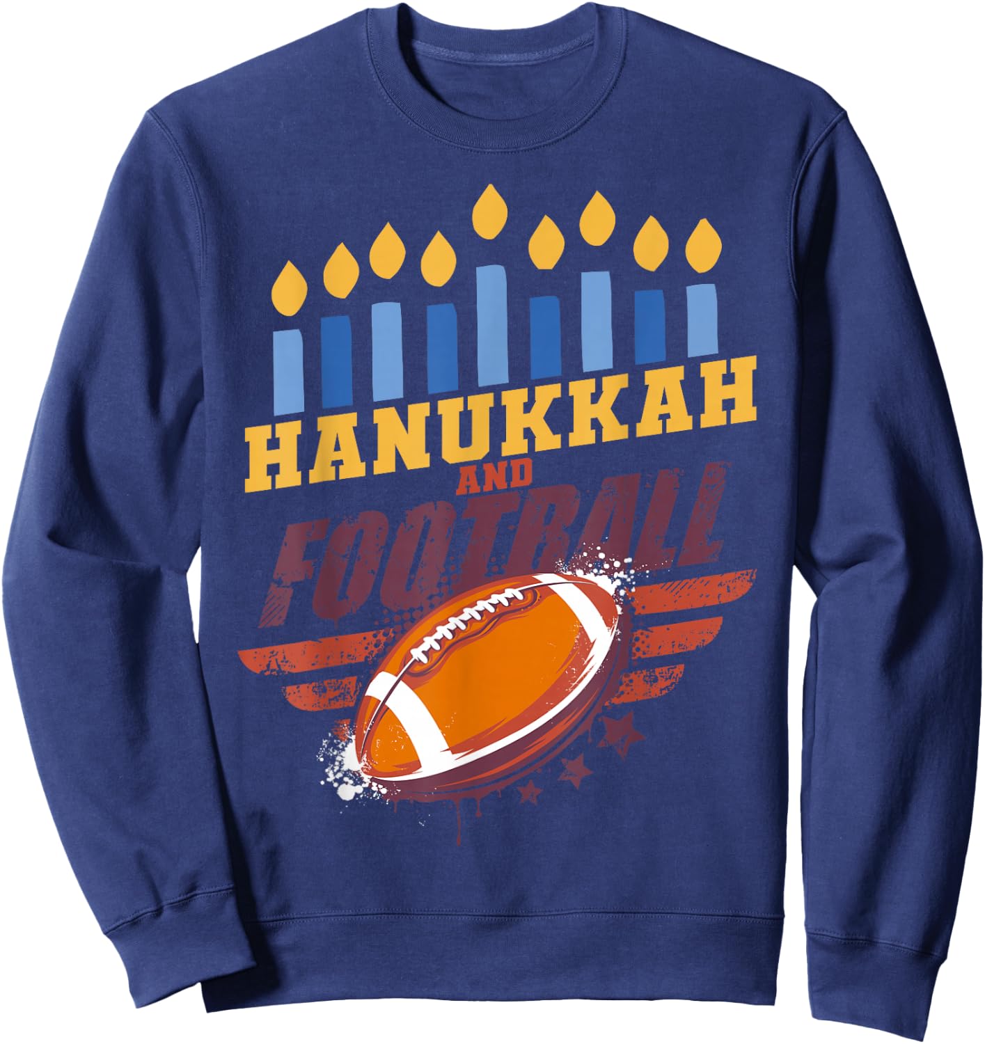 Funny Hanukkah Football Jewish Chanukah Sleeping Boys Sweatshirt - Sweatshirt | Navy