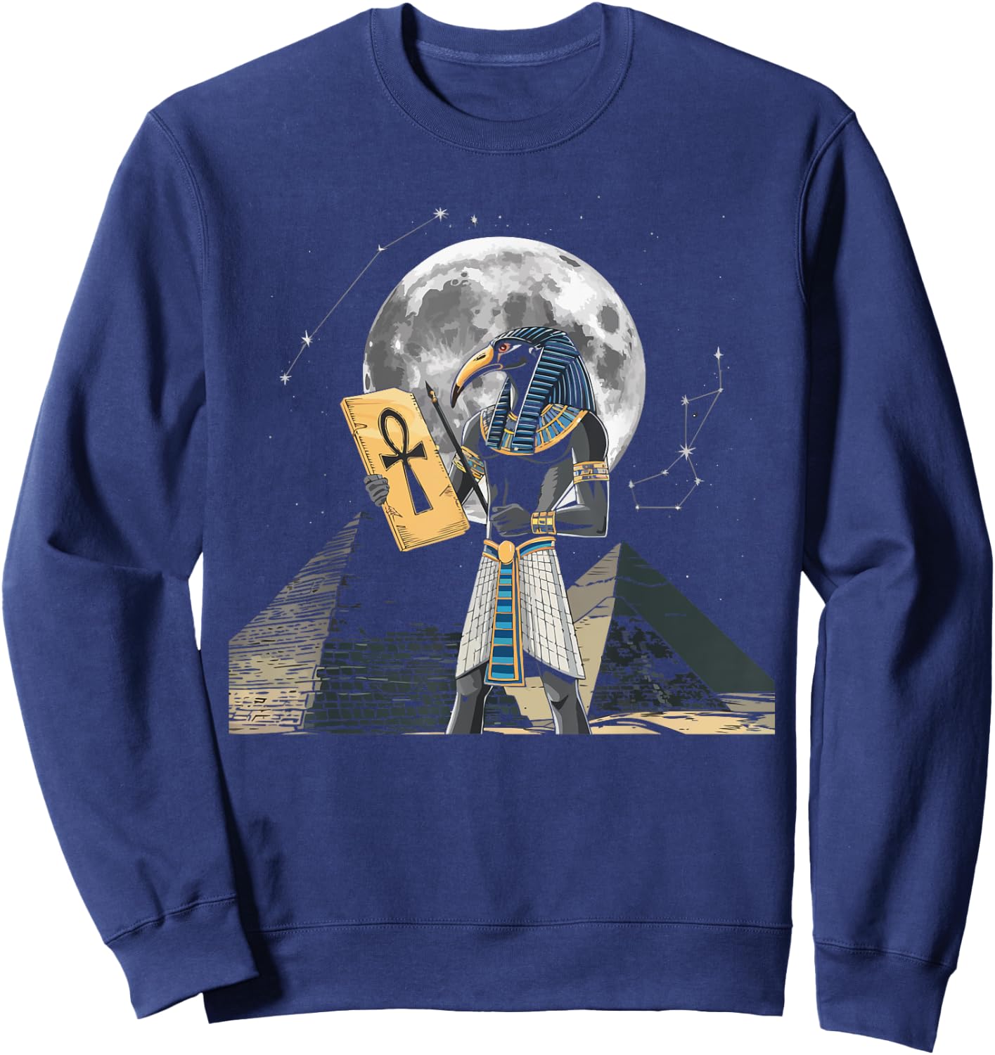 Thoth Egyptian God Egyptian Mythology Pyramid Ancient Egypt Sweatshirt - Sweatshirt | Navy