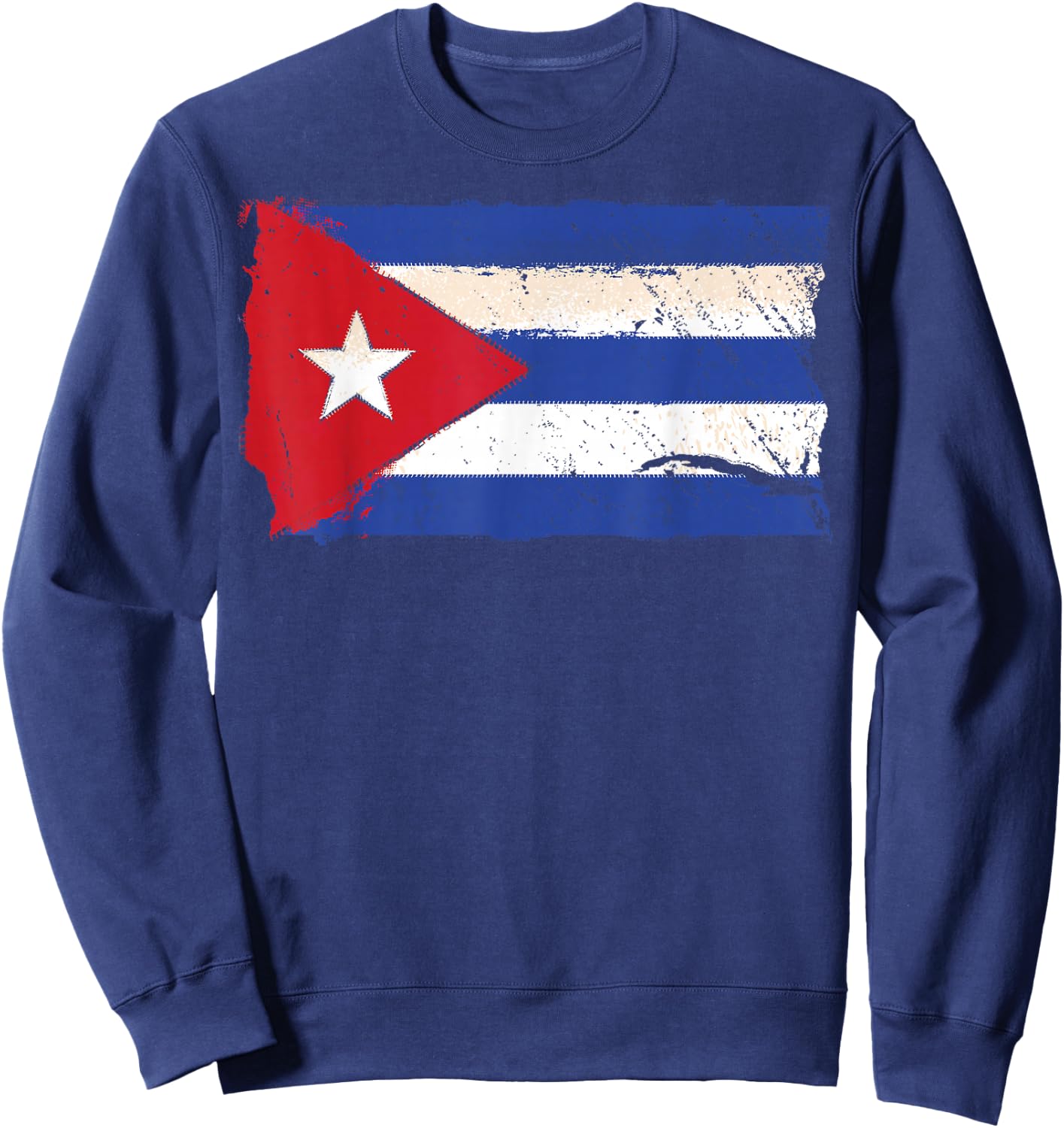 Cuba Shirt Cuban Flag Graphic Sweatshirt - Sweatshirt | Navy