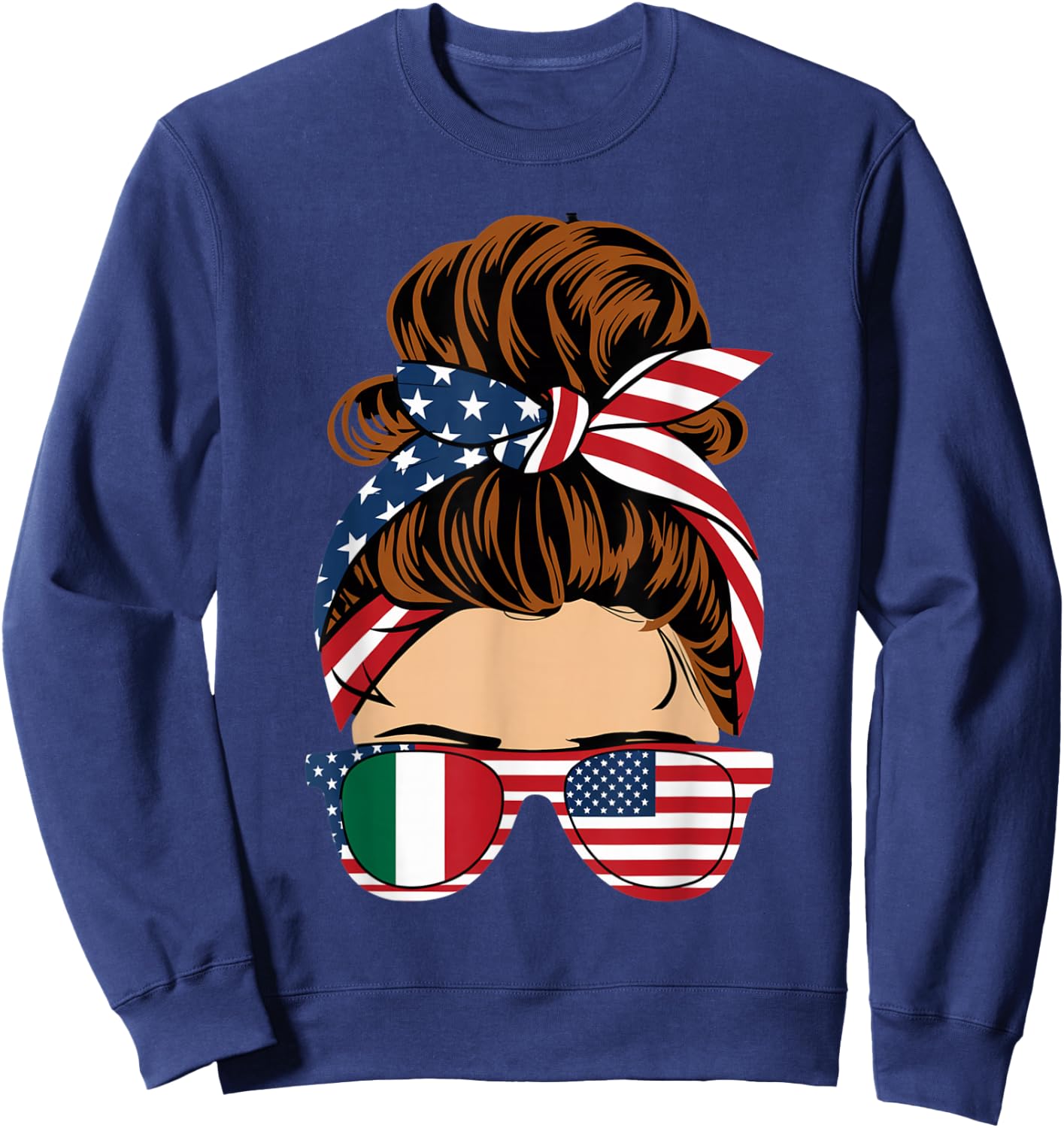 American Italian Patriot Flag Women Girl Italy Grown Sweatshirt - Sweatshirt | Navy