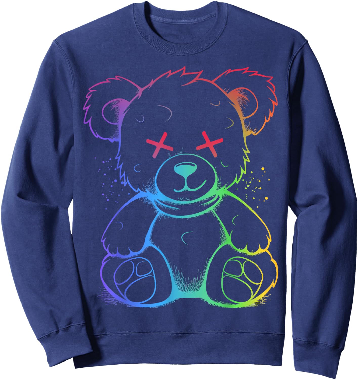 Evil Teddy Bear Dark Scary Fantasy Gothic Teddy Cuddling Sweatshirt - Sweatshirt | Navy
