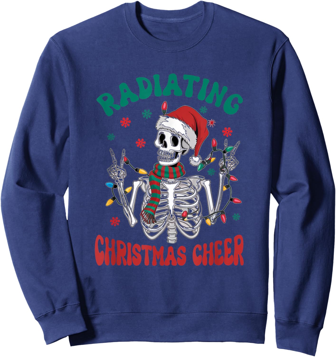 Radiology Christmas Santa Skeleton Xray Technician Rad Tech Sweatshirt - Sweatshirt | Navy