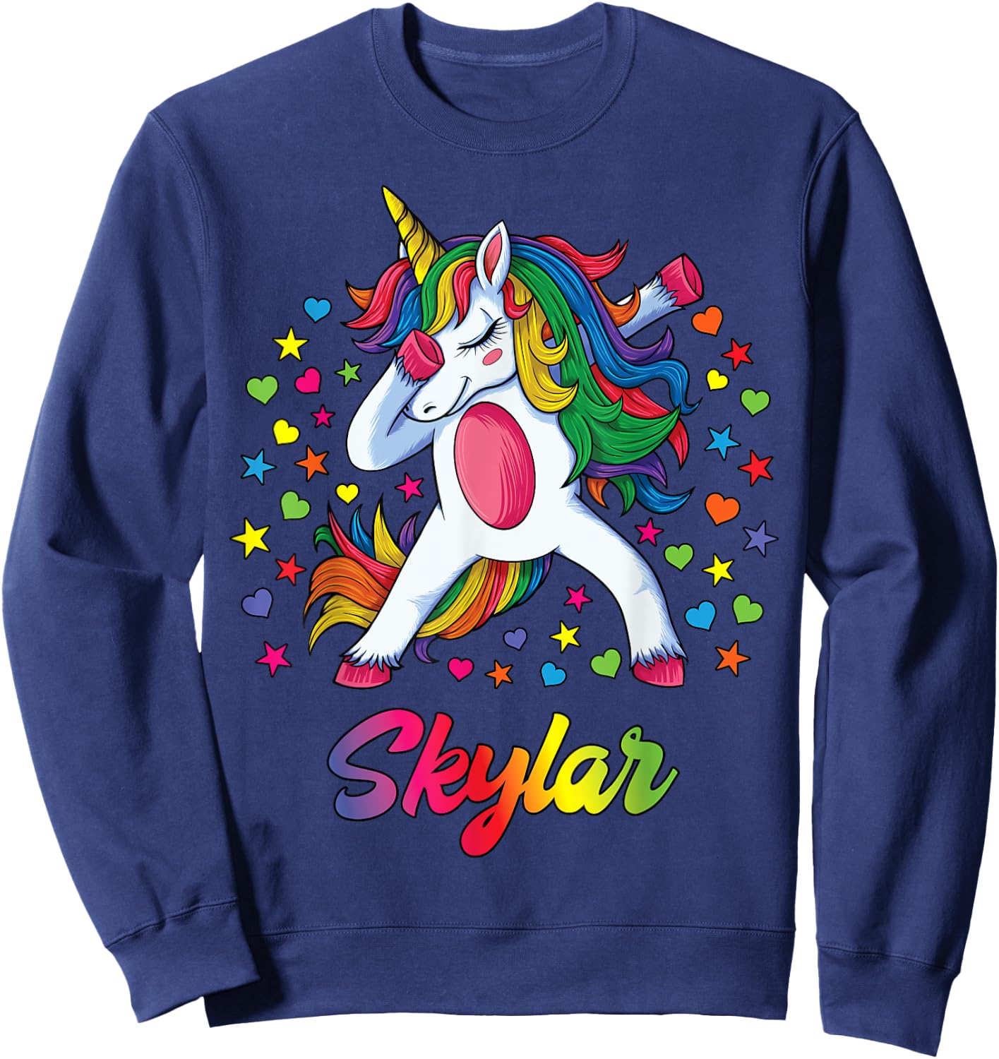 Skylar Personalised Name Unicorn Girl Gift Sweatshirt - Sweatshirt | Navy