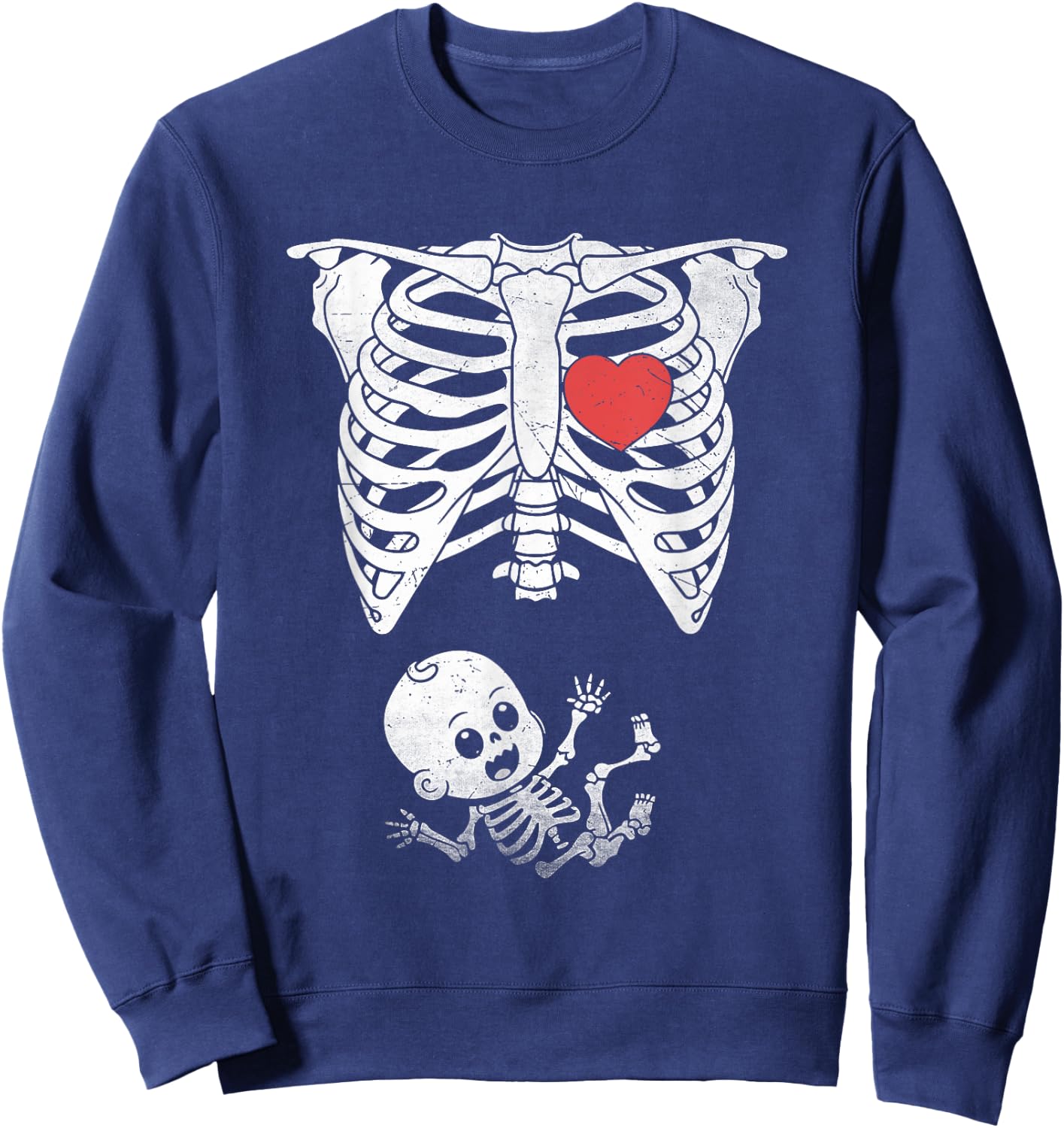 Skeleton Pregnancy Announcement XRay Halloween Moms Sweatshirt - Sweatshirt | Navy