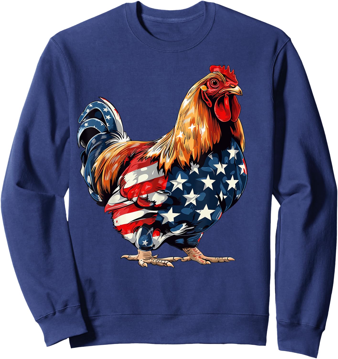 Chicken American Flag 4th of July Chicken Gifts Kids Sweatshirt - Sweatshirt | Navy