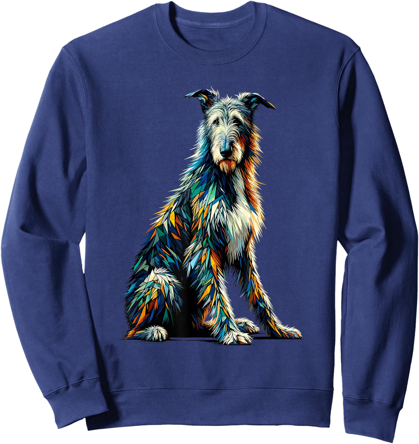 Polygon Art Irish Wolfhound Sweatshirt - Sweatshirt | Navy