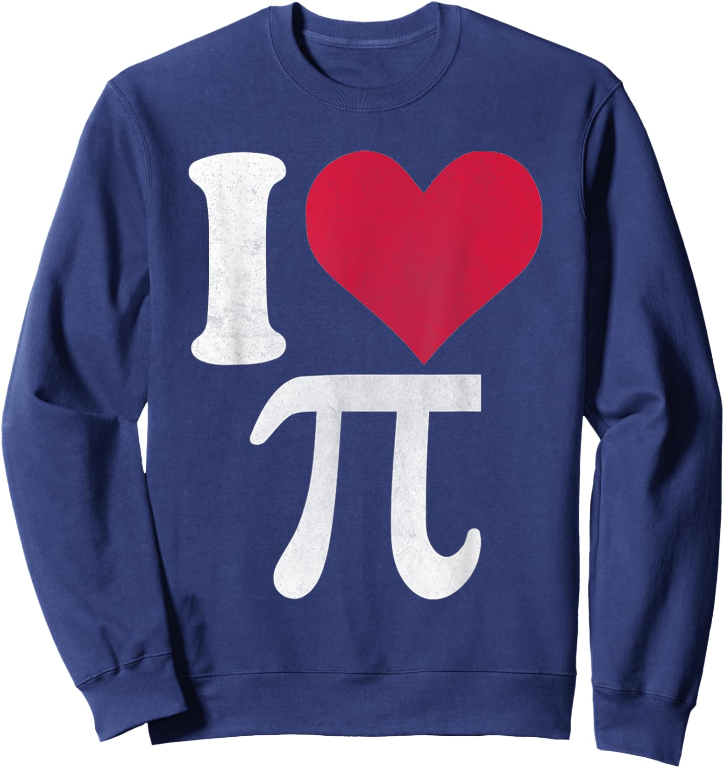 I Love Pi Vintage Retro Infinity Math Pi Day Heart Sweatshirt - Sweatshirt | Navy