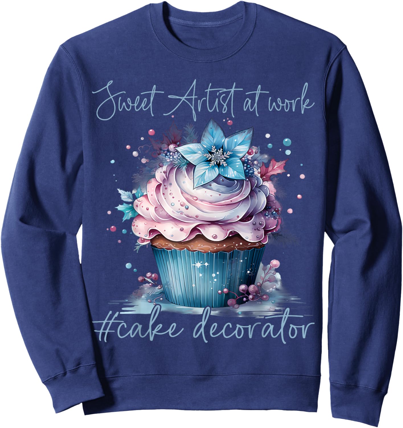 Sweet Artist at work cake decorator Cake Artist Heartbeat Sweatshirt - Sweatshirt | Navy
