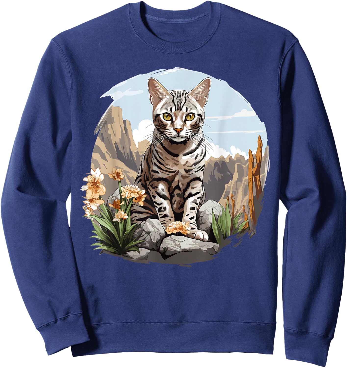 Egyptian Mau Cats Kitten Egyptian Mau Cat Sweatshirt - Sweatshirt | Navy