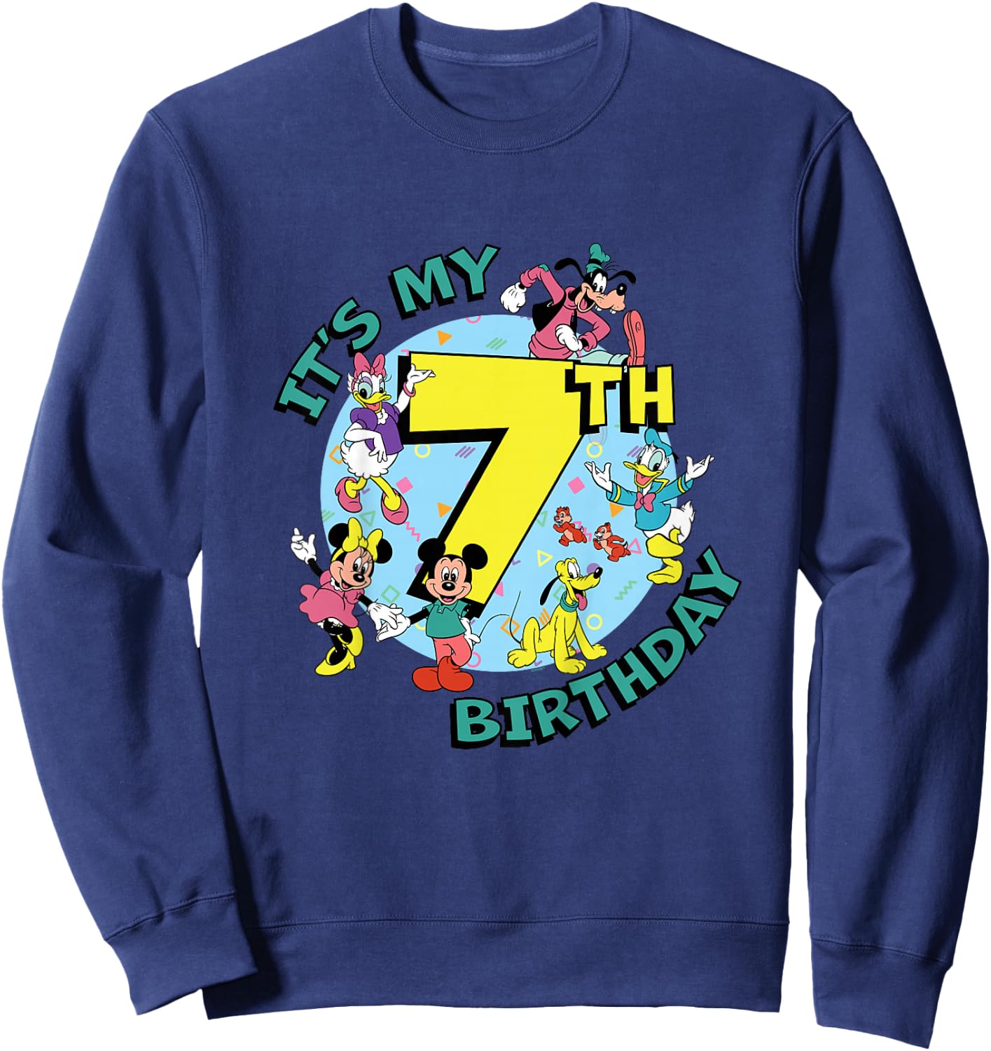 Disney Mickey and Friends It’s My Seventh 7th Birthday Sweatshirt - Sweatshirt | Navy