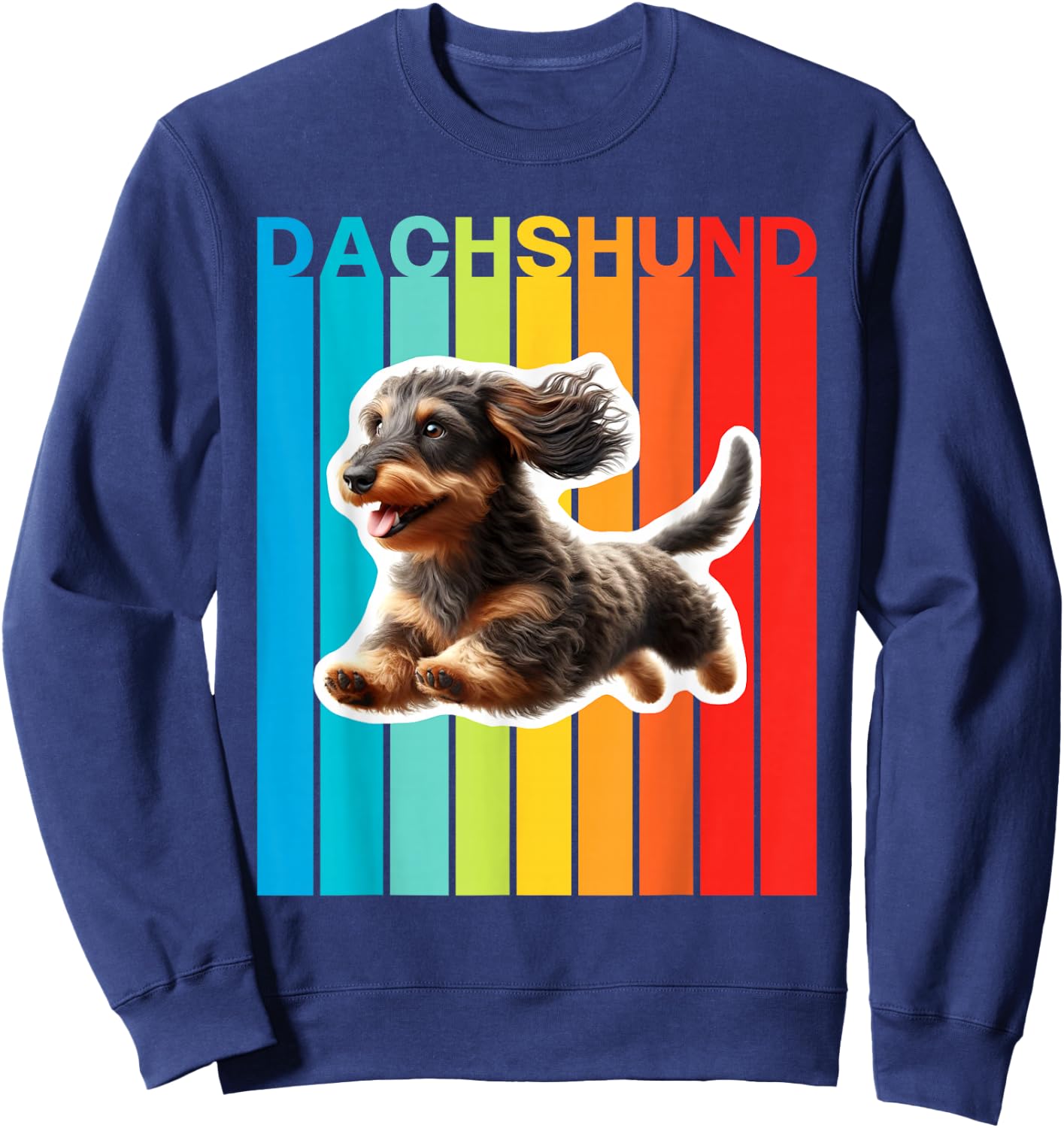Colorful Wirehaired Dachshund Sweatshirt - Sweatshirt | Navy
