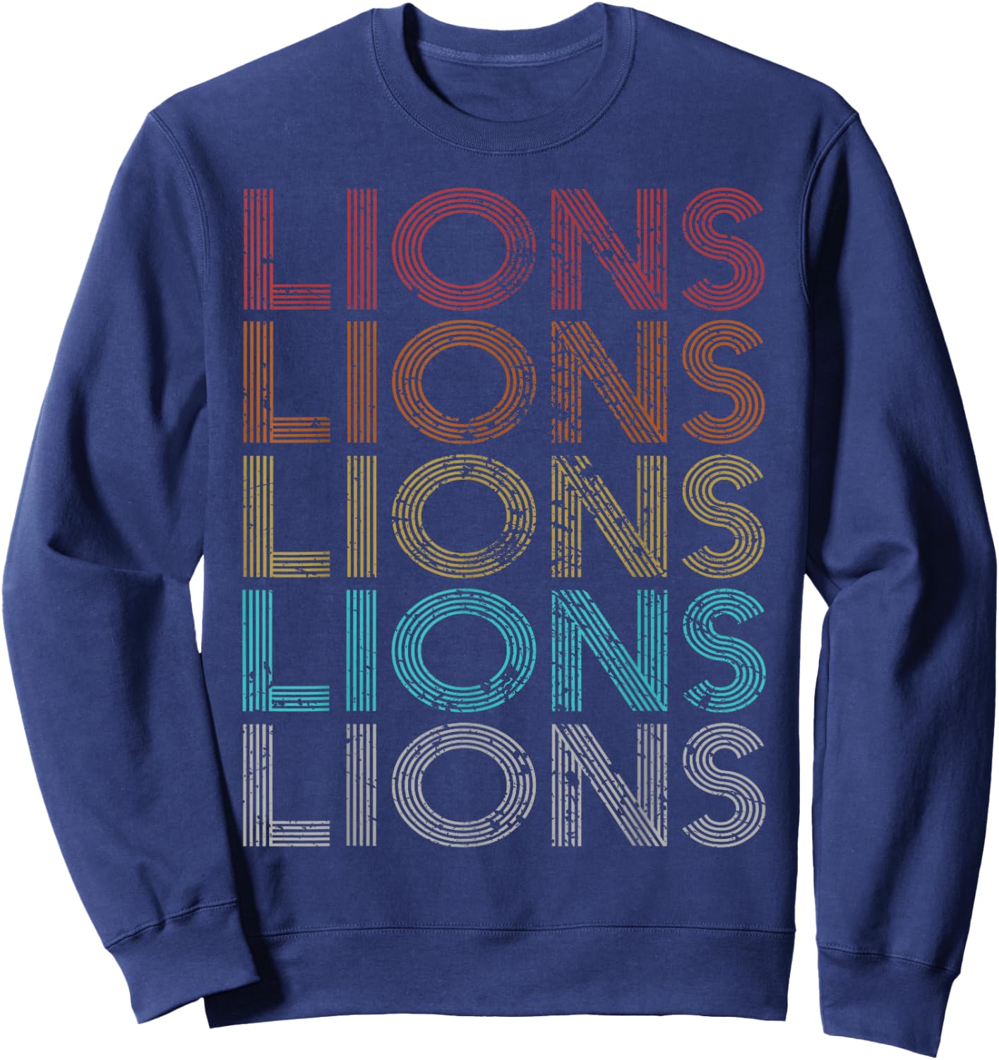 Retro Vintage Lions Sweatshirt - Sweatshirt | Navy