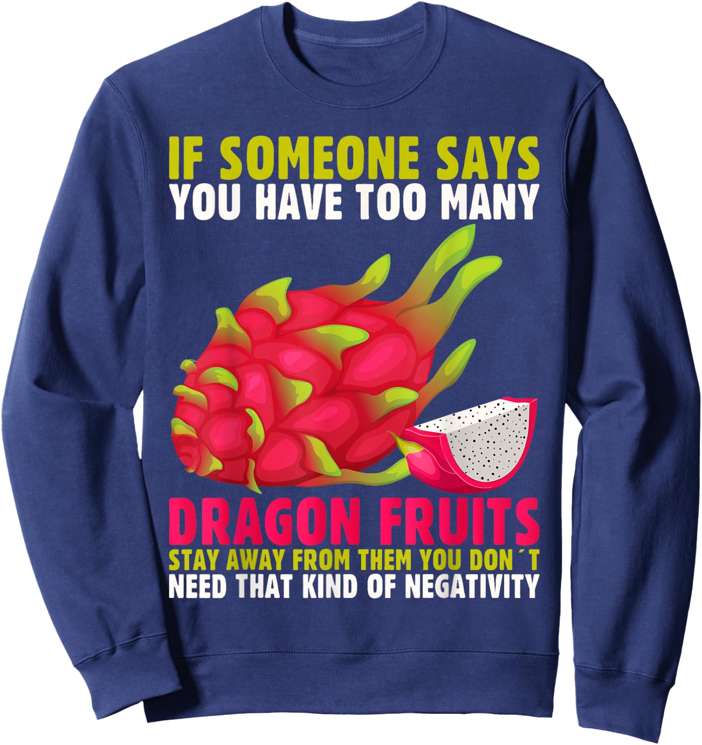 Tropical Dragonfruit Summer Vibes Design Women Kids Sweatshirt - Sweatshirt | Navy