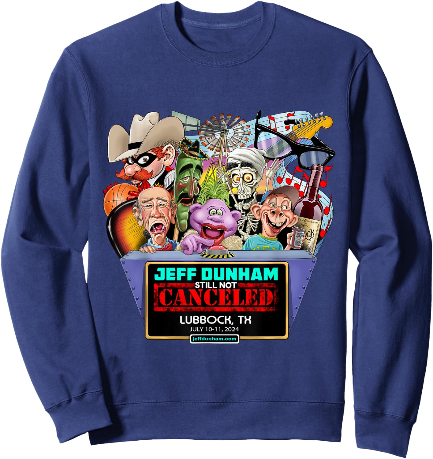 Jeff Dunham Lubbock, TX (2024) Sweatshirt - Sweatshirt | Navy
