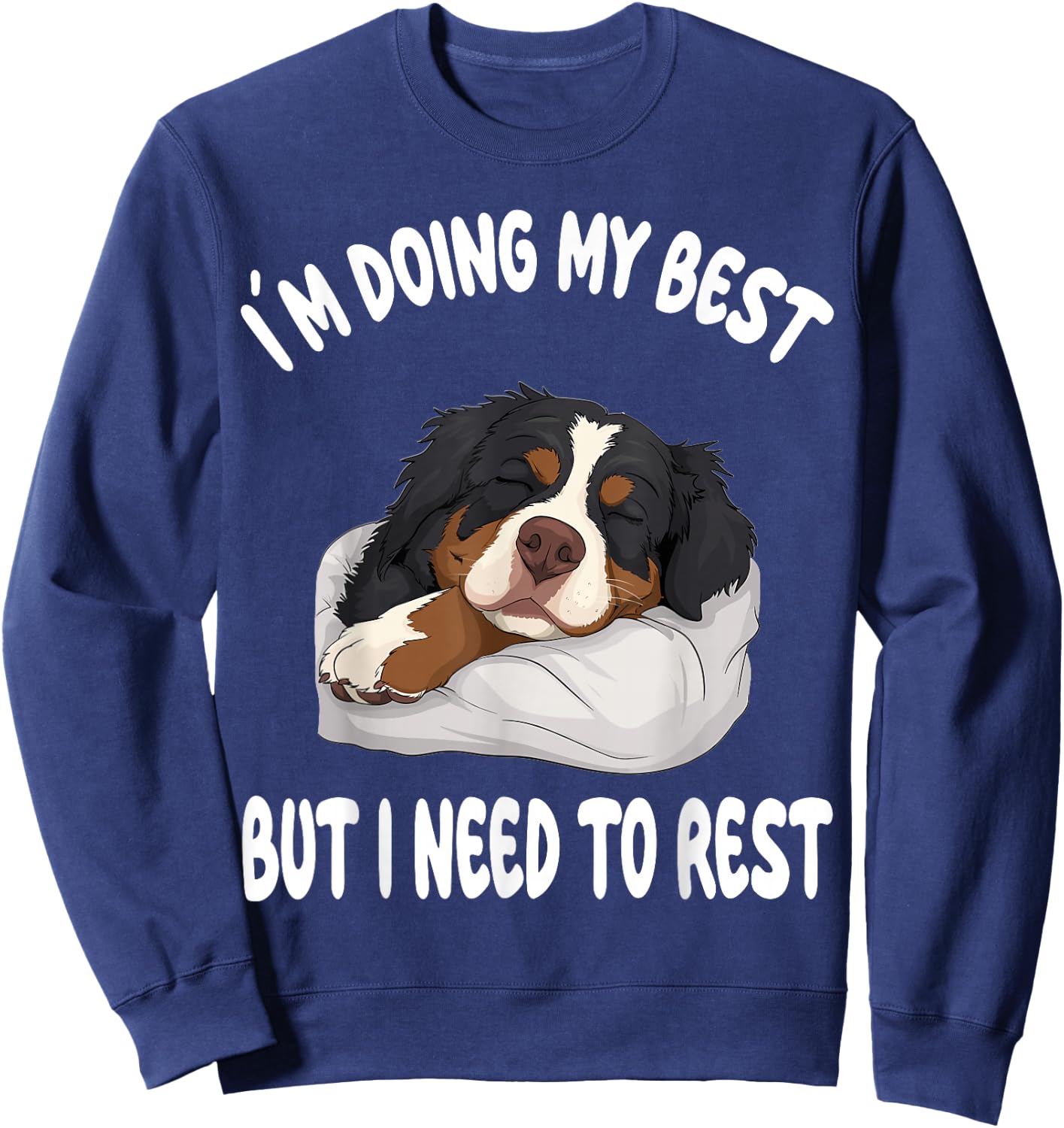 Bernese Mountain Dog Official Sleepshirt Pajamas Nightgown Sweatshirt - Sweatshirt | Navy