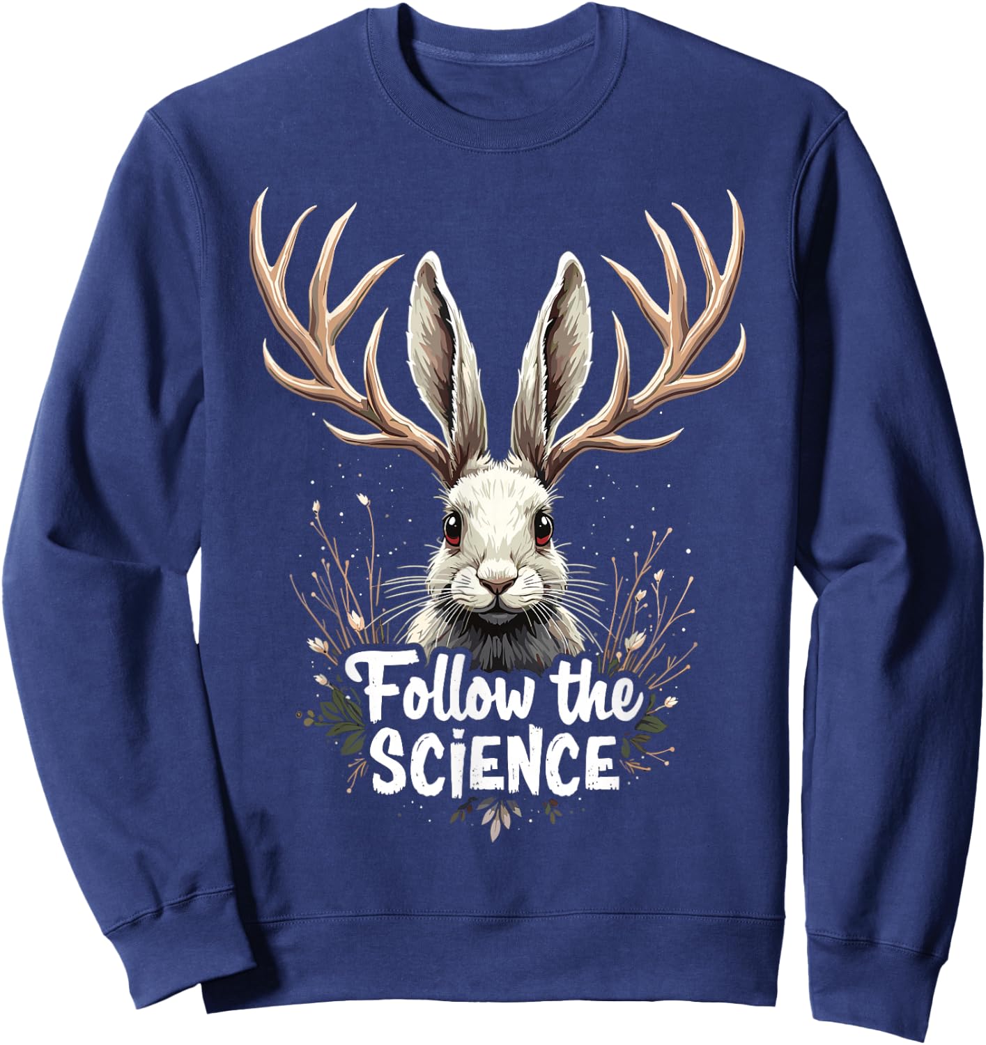 Jackalope Cryptid Mythical Rabbit Sweatshirt - Sweatshirt | Navy