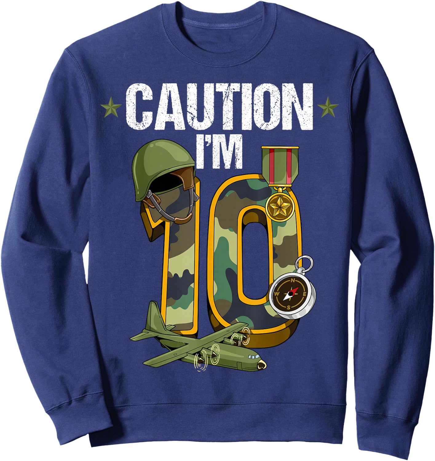 10th Birthday Army Sweatshirt - Sweatshirt | Navy