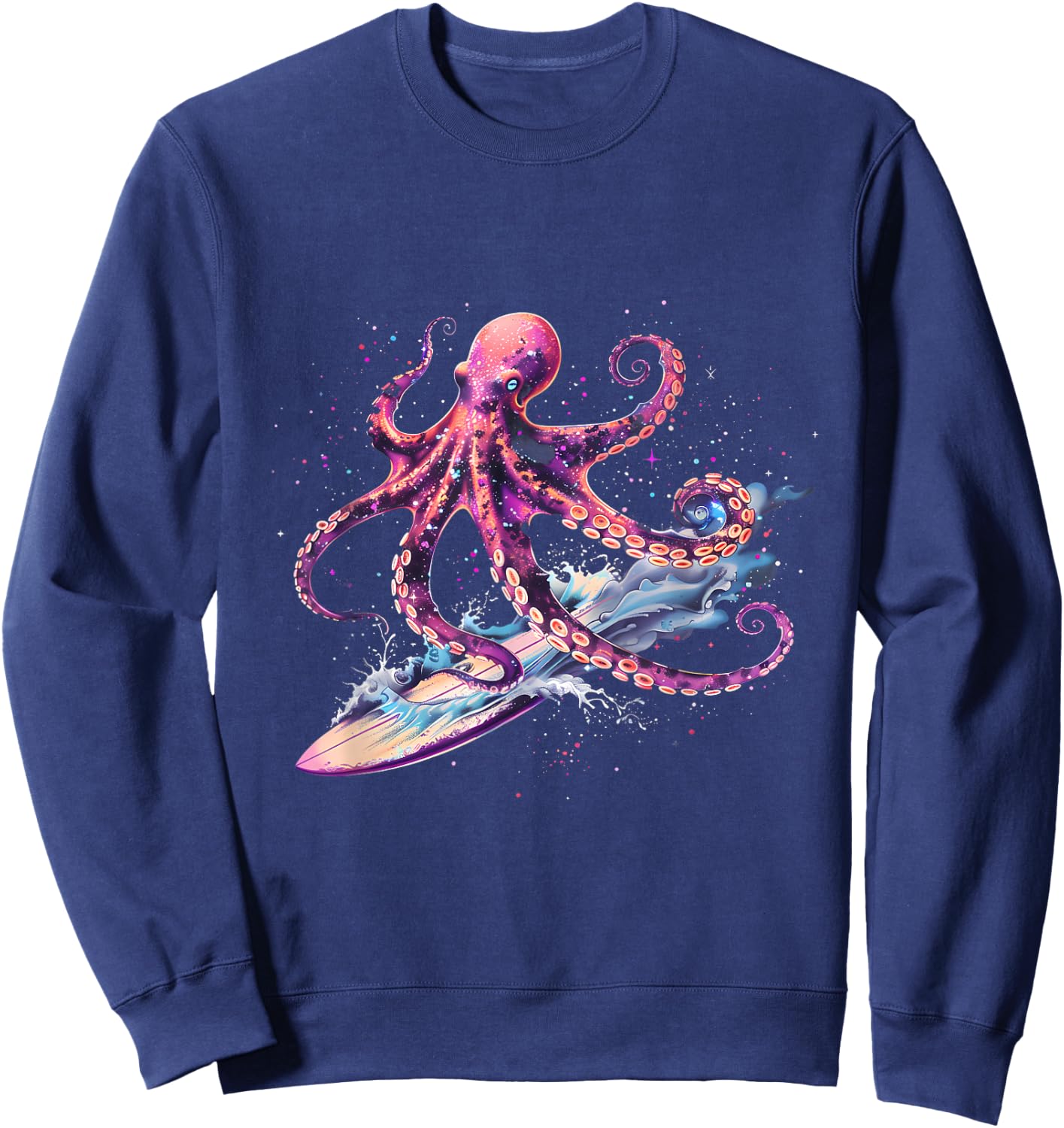 Cthulhu Surfing Octopus Lover Sea Monster Ocean Sea Animal Sweatshirt - Sweatshirt | Navy