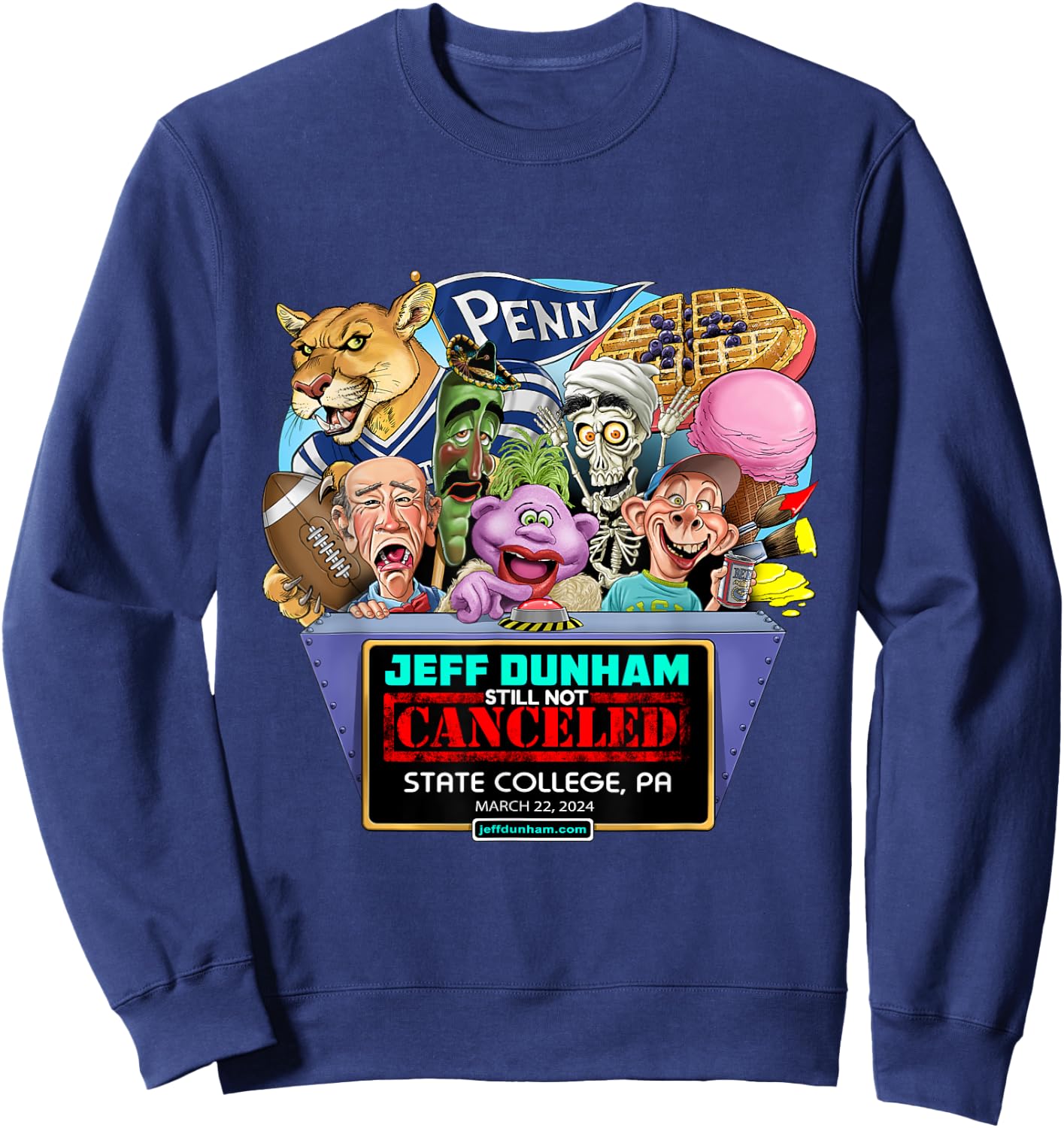 Jeff Dunham State College, PA (2024) Sweatshirt - Sweatshirt | Navy