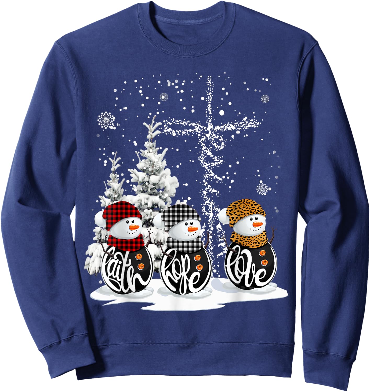 Merry Christmas 2026 Faith Hope Love Christian Christmas Sweatshirt - Sweatshirt | Navy