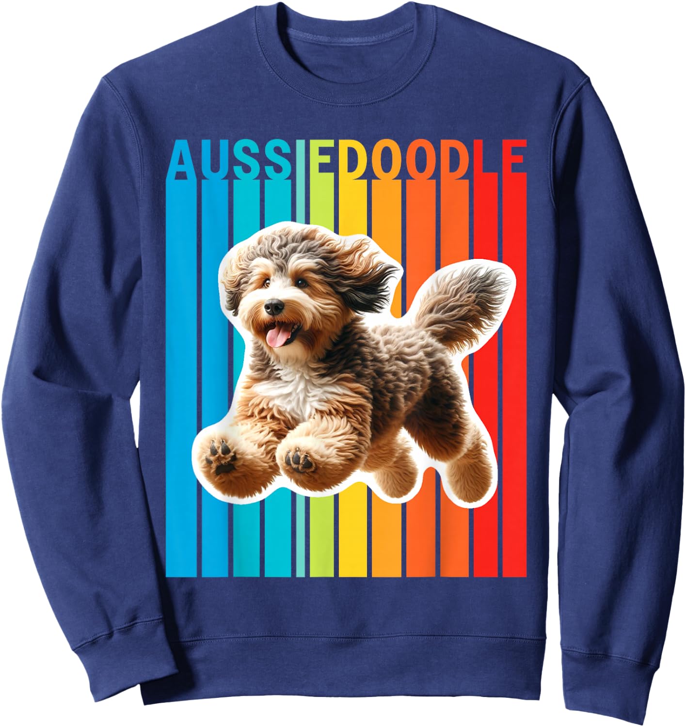 Colorful Aussiedoodle Sweatshirt - Sweatshirt | Navy
