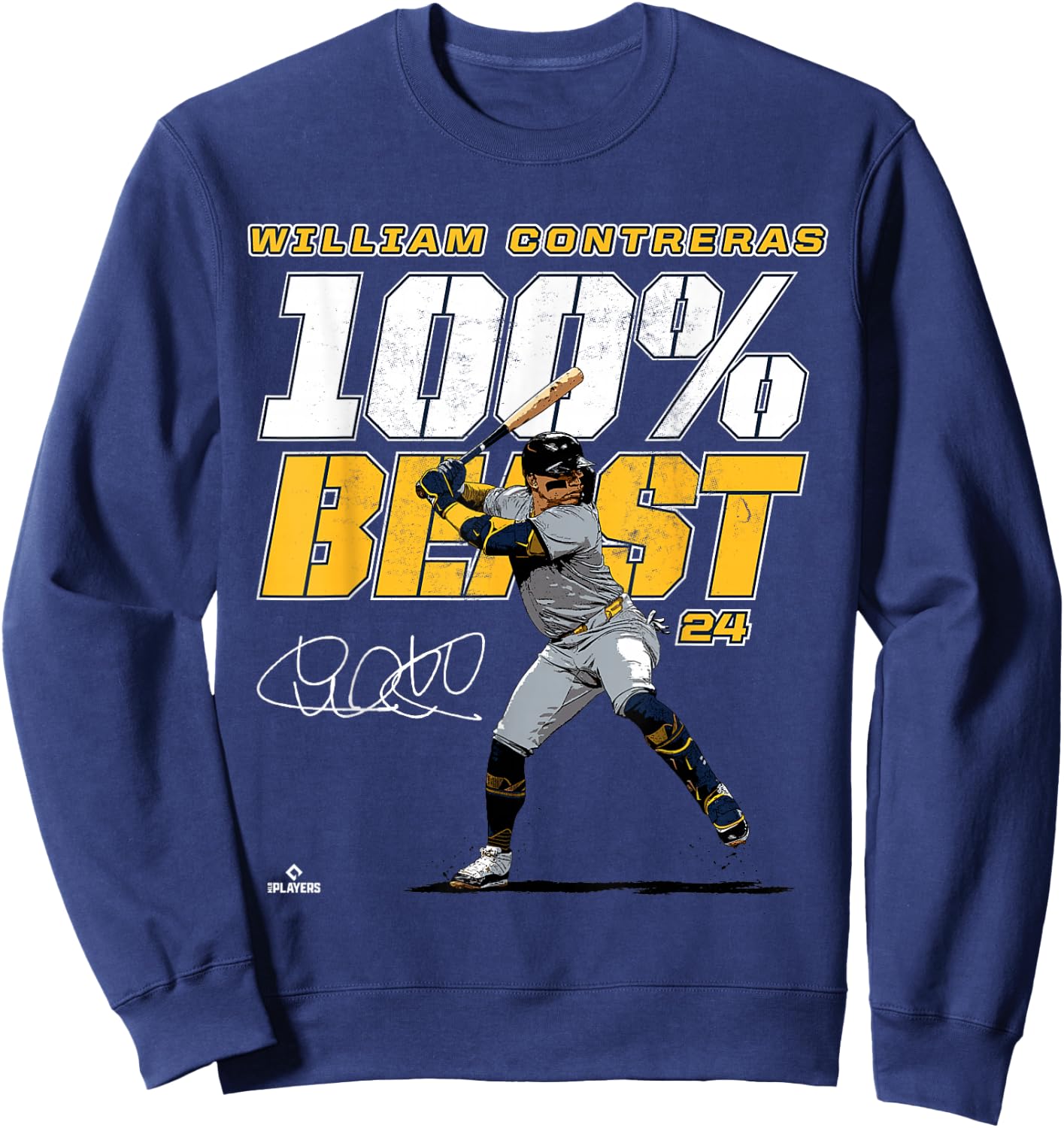 100% Beast William Contreras Milwaukee MLBPA Sweatshirt - Sweatshirt | Navy