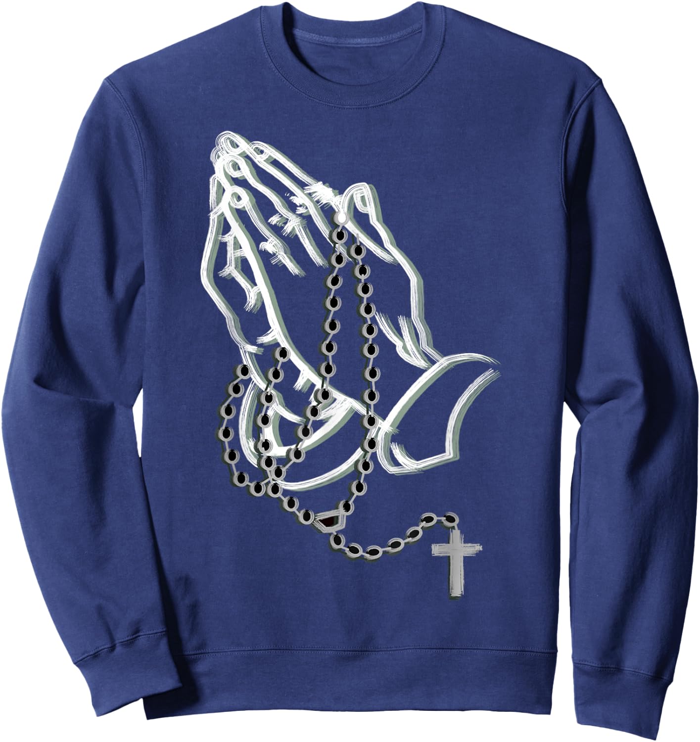 Praying hands with a rosary Sweatshirt - Sweatshirt | Navy