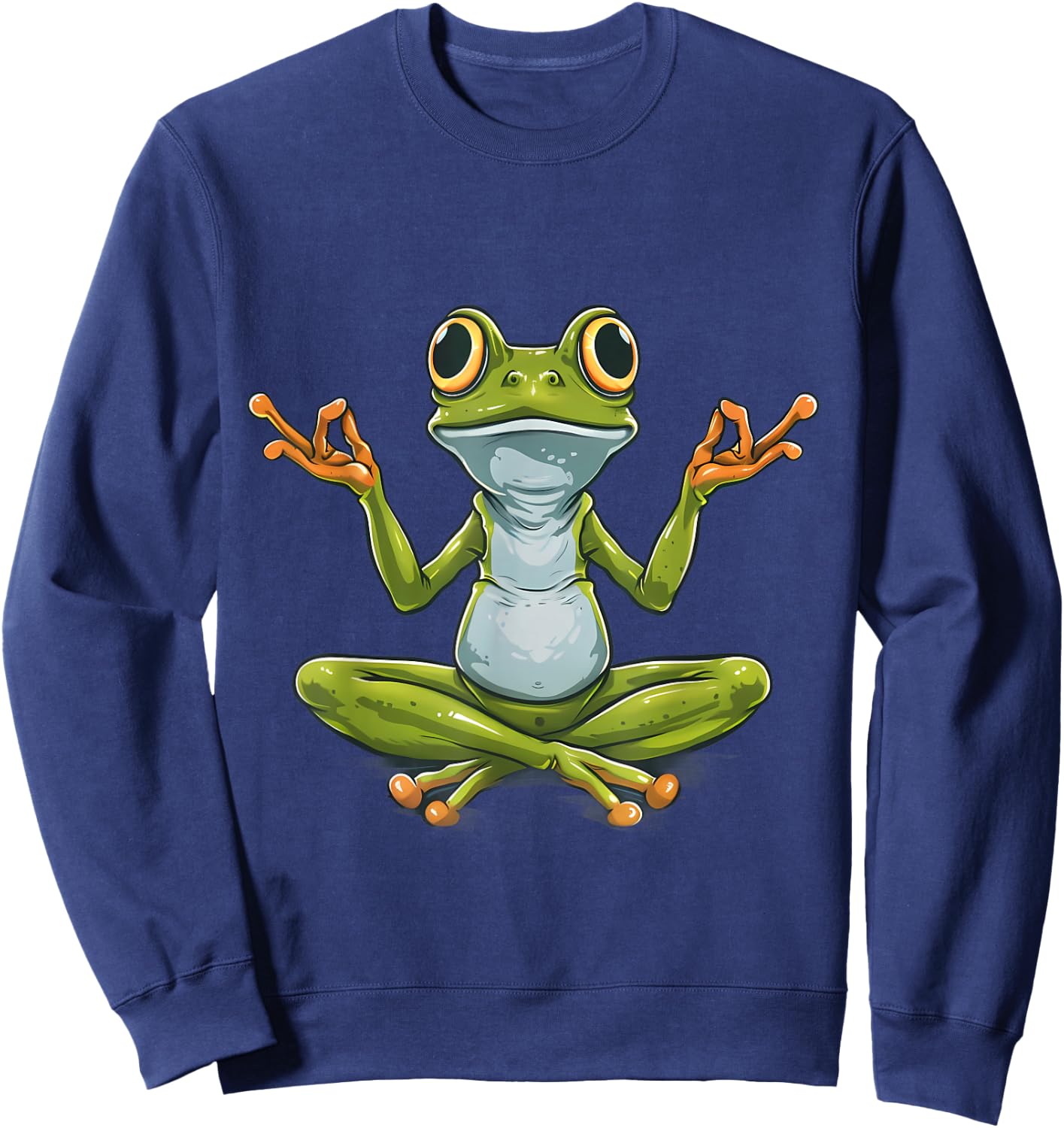 Meditation Frog Toad Spirituality Yoga Zen Buddha Buddhist Sweatshirt - Sweatshirt | Navy
