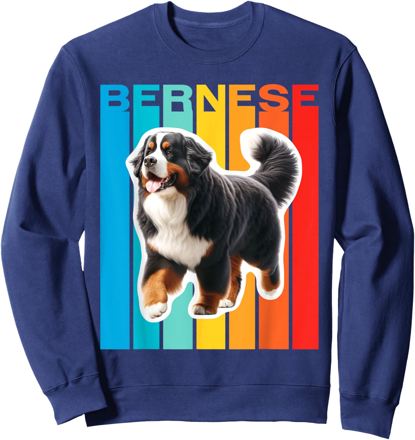 Colorful Bernese Mountain Dog Men Women Kids Sweatshirt - Sweatshirt | Navy