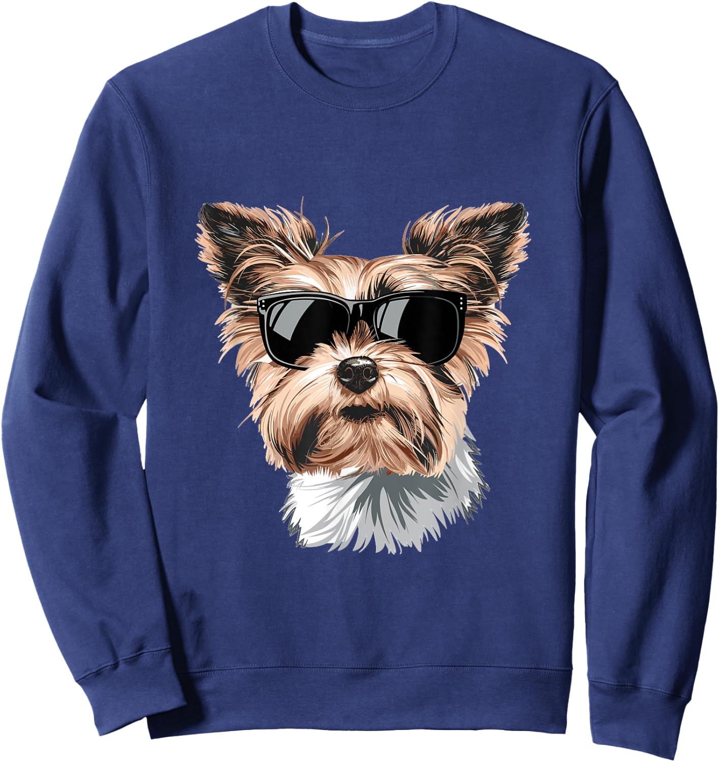 Biewer Terrier Sunglasses Dog Breed Graphic Sweatshirt - Sweatshirt | Navy
