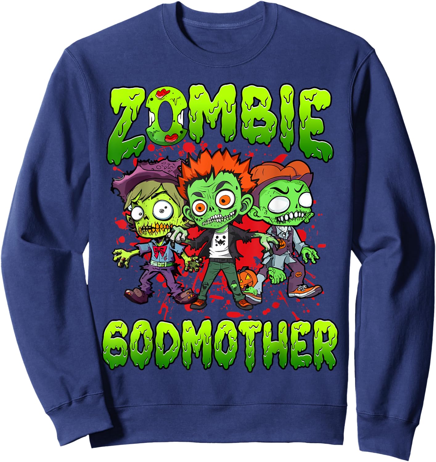 Zombie Godmother Halloween Costume Family Matching Sweatshirt - Sweatshirt | Navy