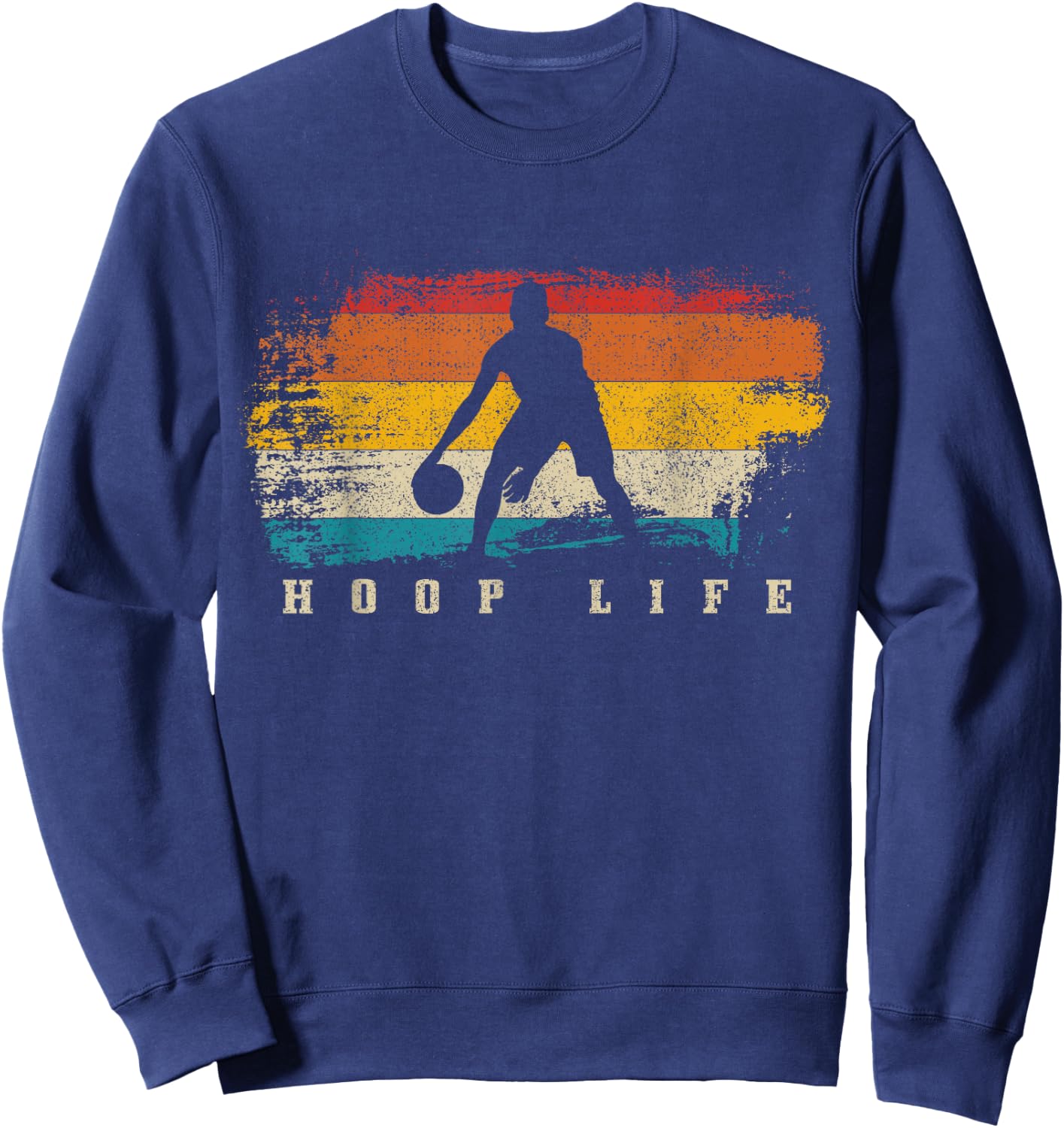 Basketball Vintage Bball Player Trainer Sport Baller Sweatshirt - Sweatshirt | Navy